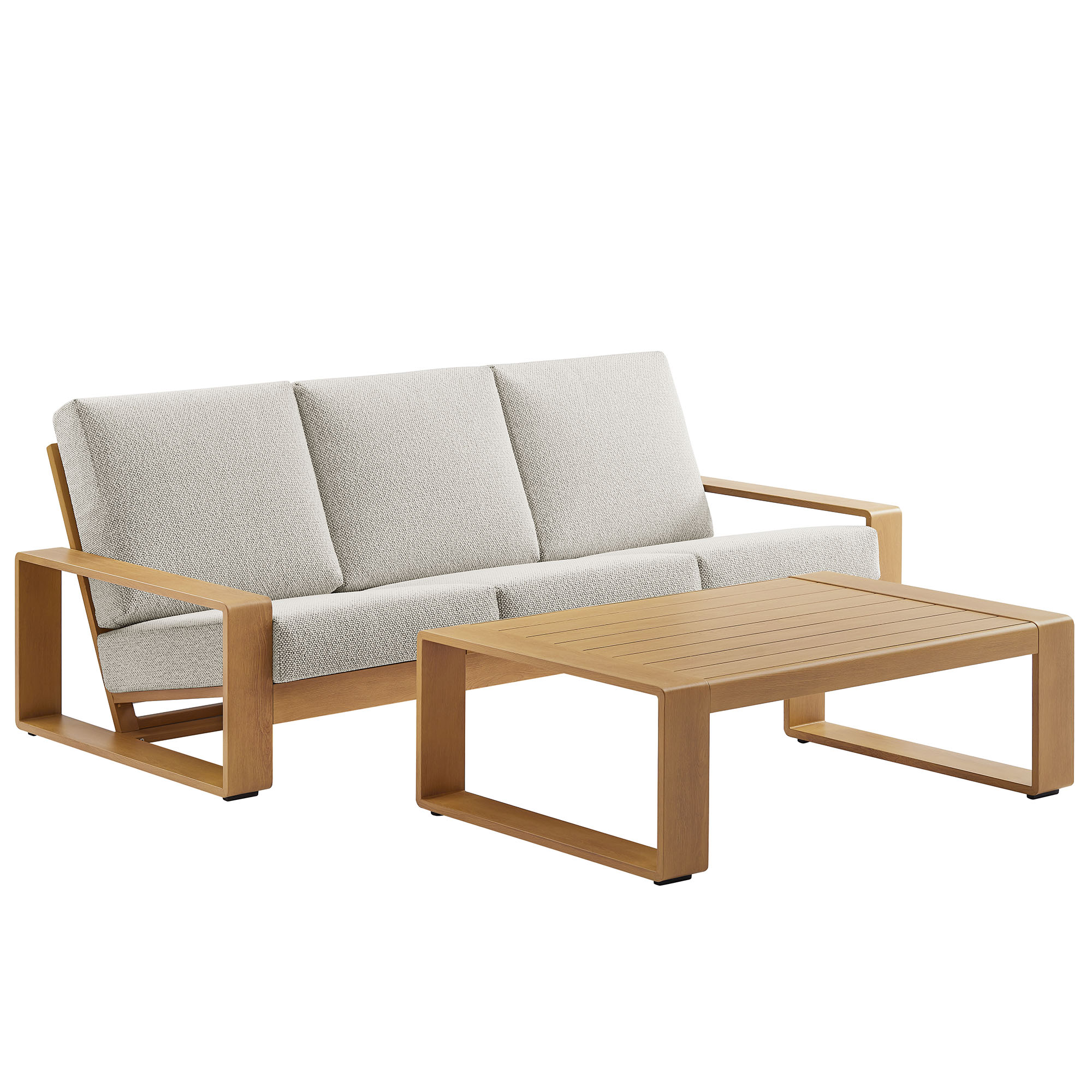 Modway Furniture Lirienne Natural Ivory 2pc Outdoor Patio Set