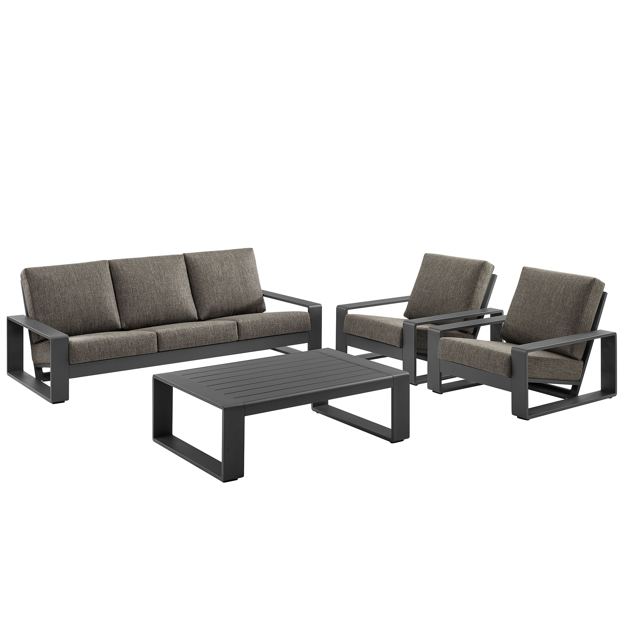 Modway Furniture Lirienne Smoke Gray 4pc Outdoor Patio Sofa Set