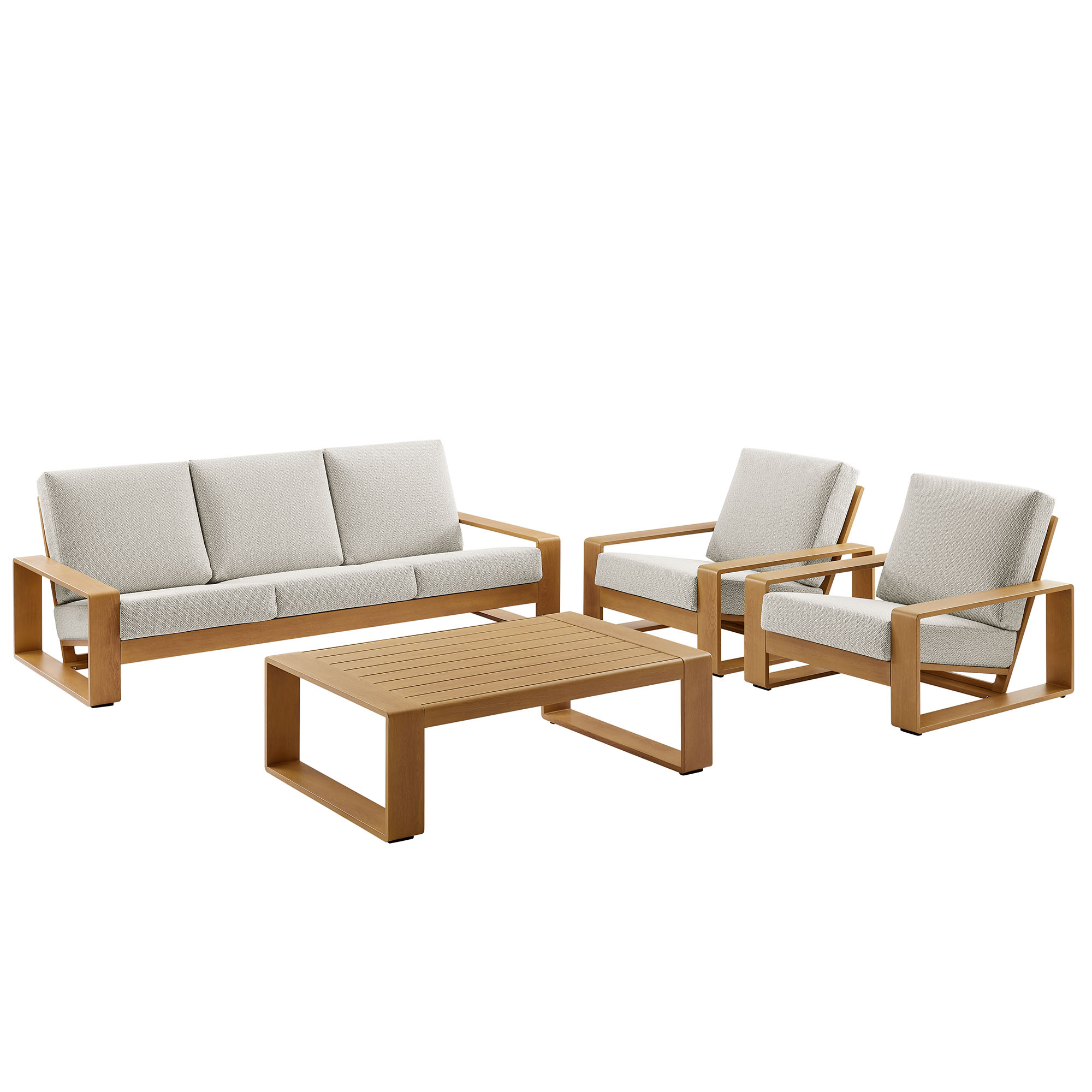 Modway Furniture Lirienne Natural Ivory 4pc Outdoor Patio Sofa Set