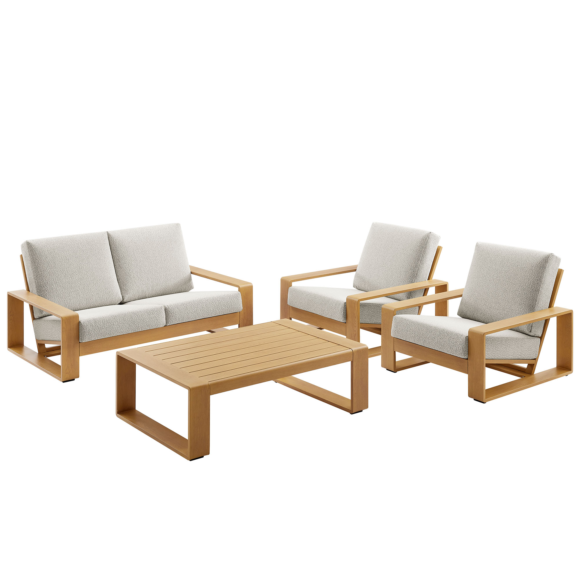 Modway Furniture Lirienne Natural Ivory 4pc Outdoor Patio Set