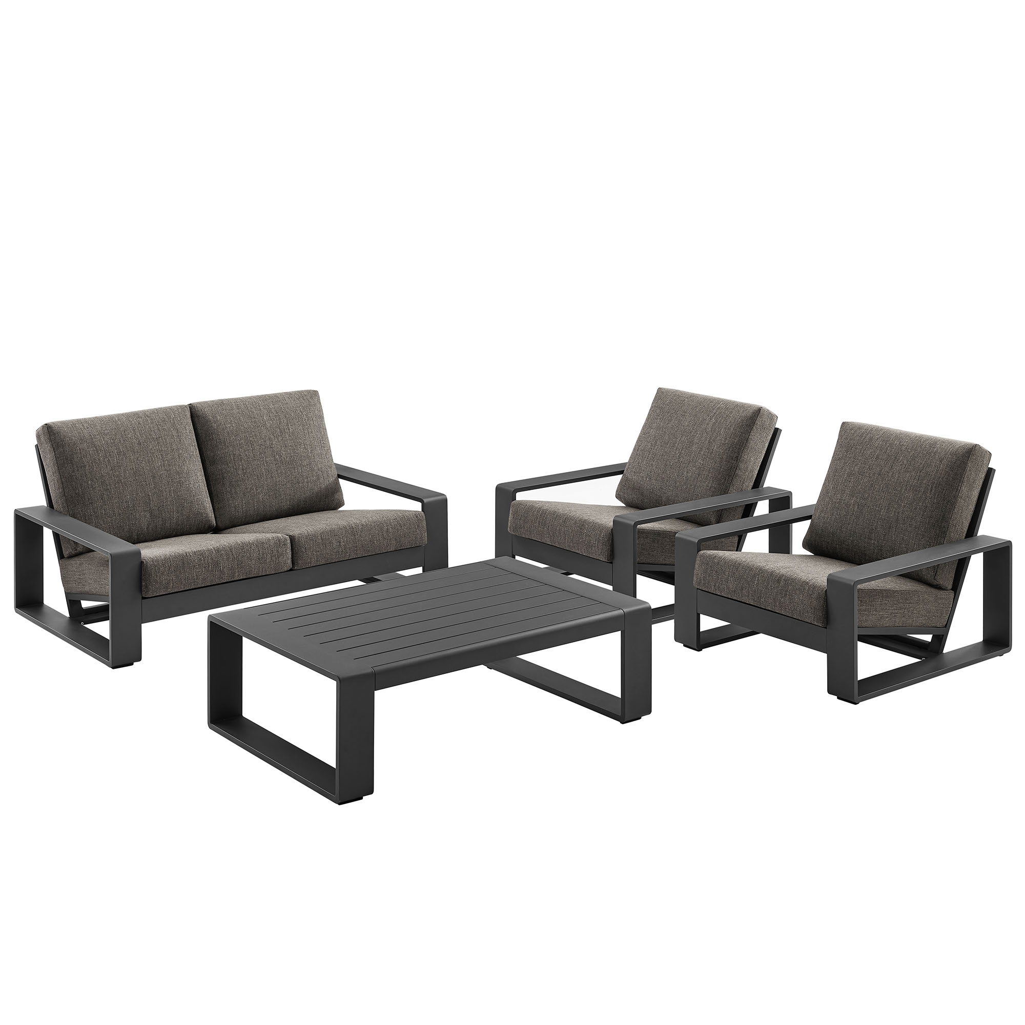 Modway Furniture Lirienne Smoke Gray 4pc Outdoor Patio Set