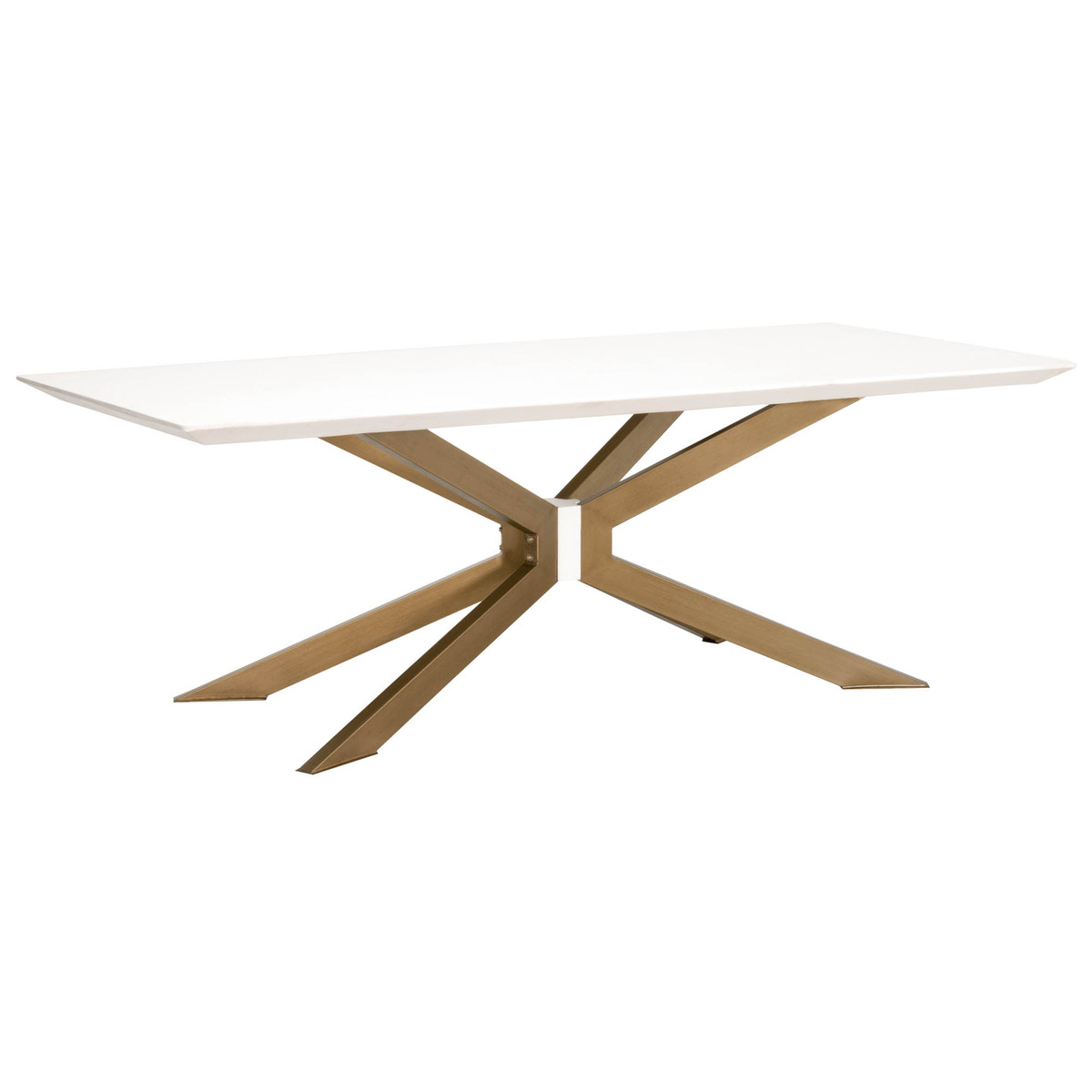 Essentials For Living Industry Ivory Brass Rectangle Dining Table