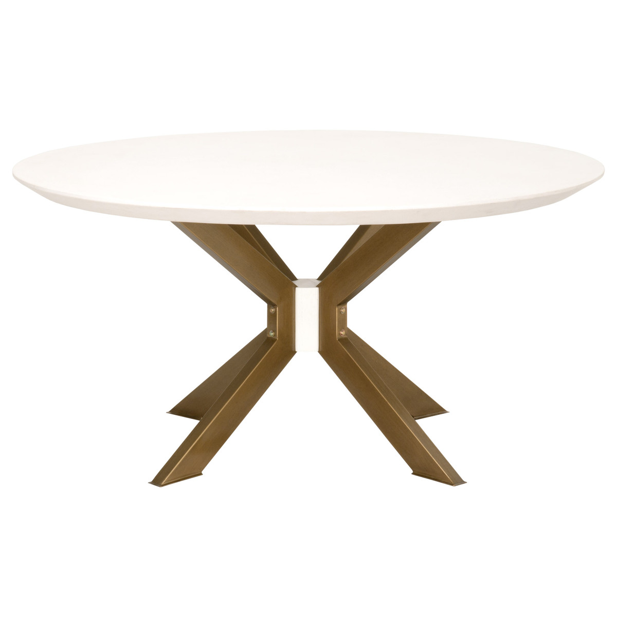 Essentials For Living Industry Ivory Brass Round Dining Table