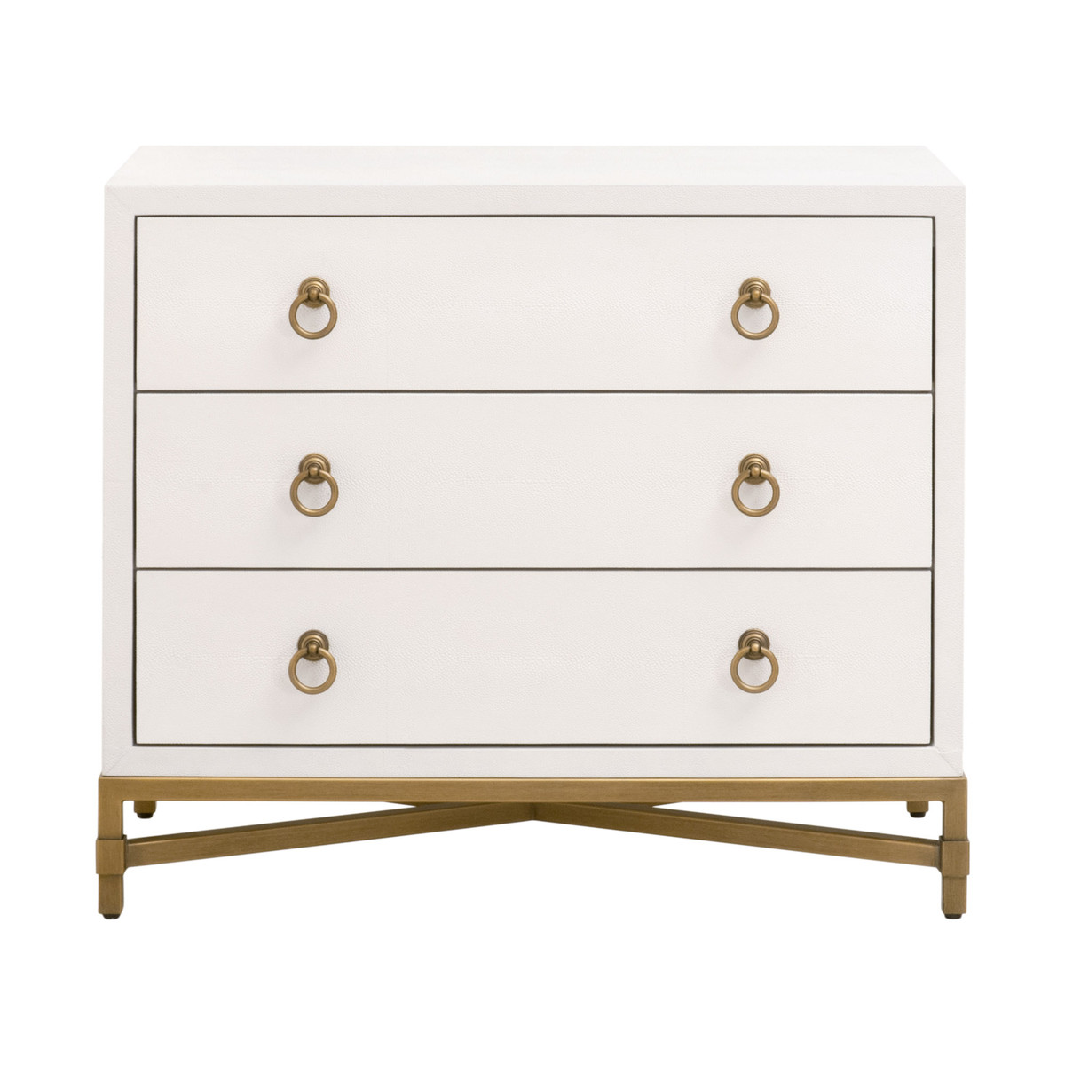 Essentials For Living Strand Pearl Shagreen 3 Drawer Nightstand