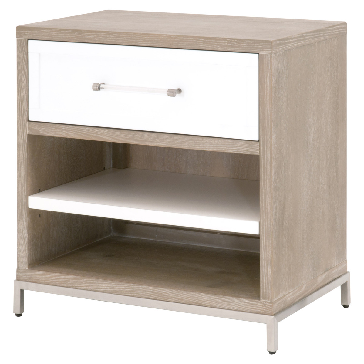 Essentials For Living Wrenn Natural Gray Matte White Night Stand