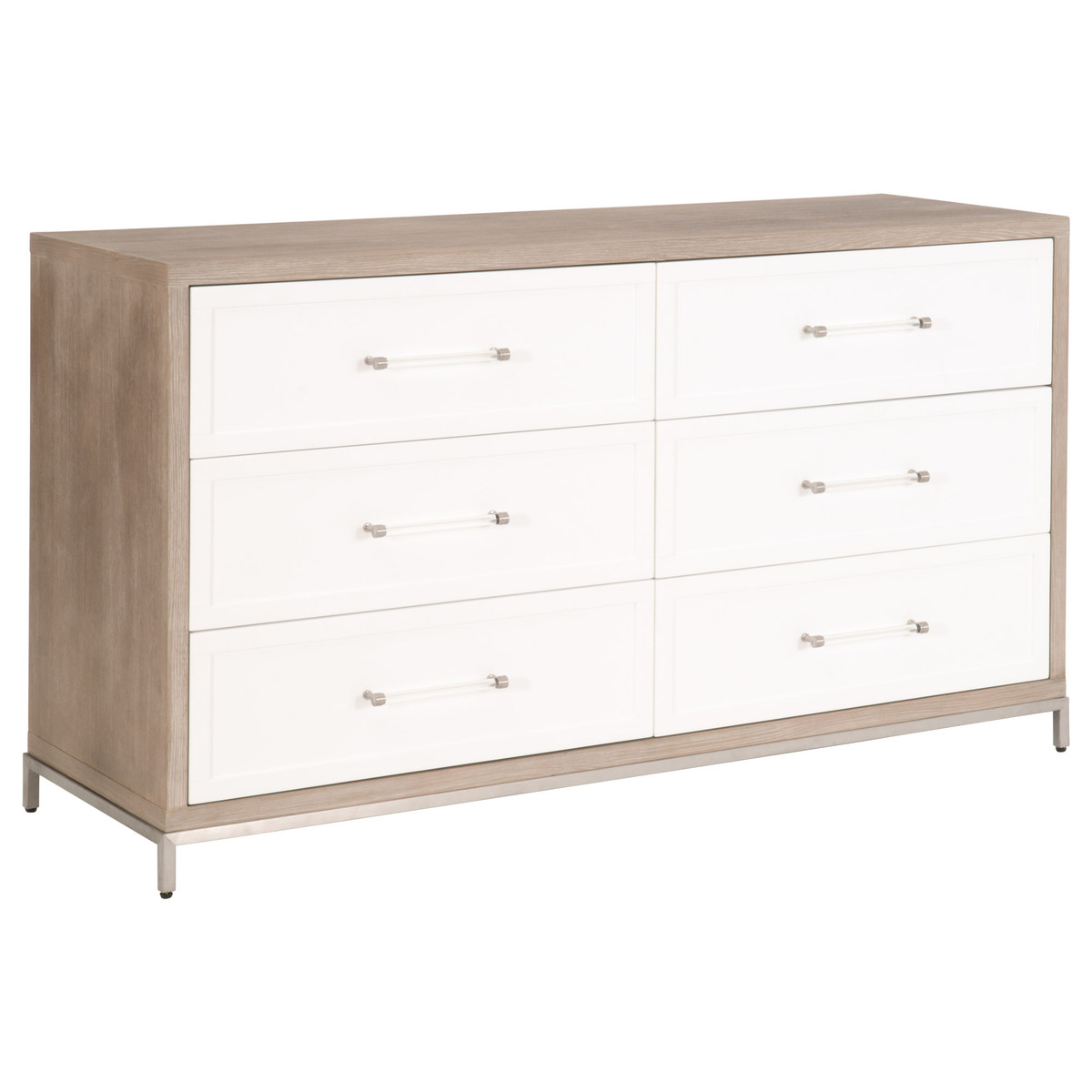 Essentials For Living Wrenn Natural Gray Matte White Double Dresser
