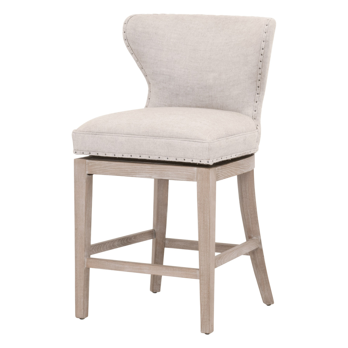 Essentials For Living Milton Bisque Natural Gray Swivel Counter Stool