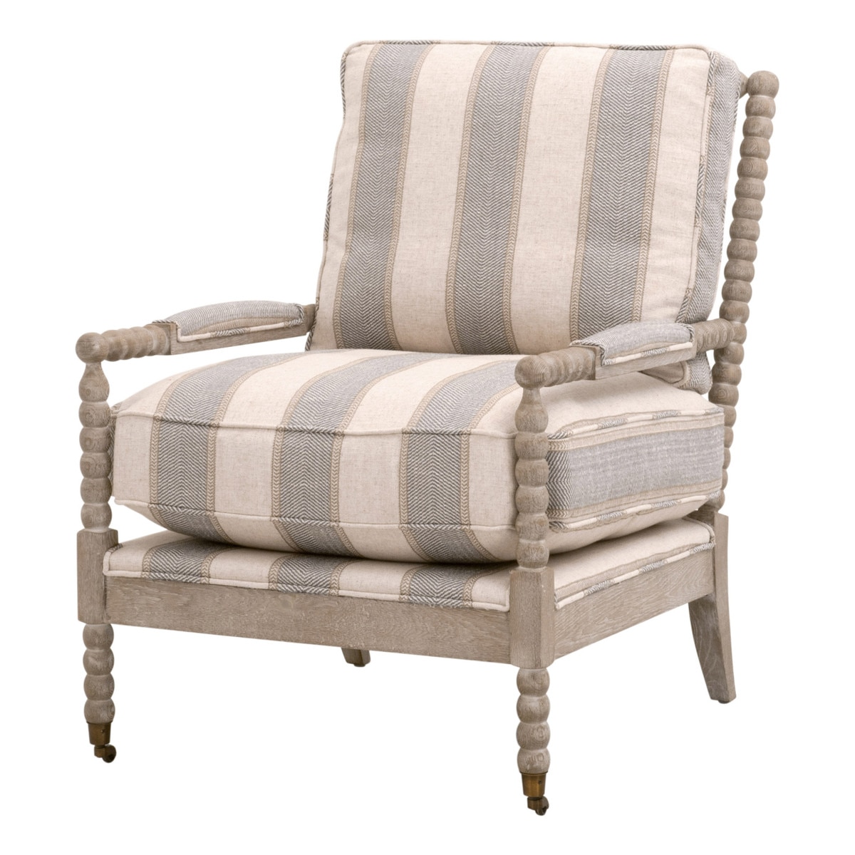 Essentials For Living Rouleau Pewter Natural Gray Club Chair