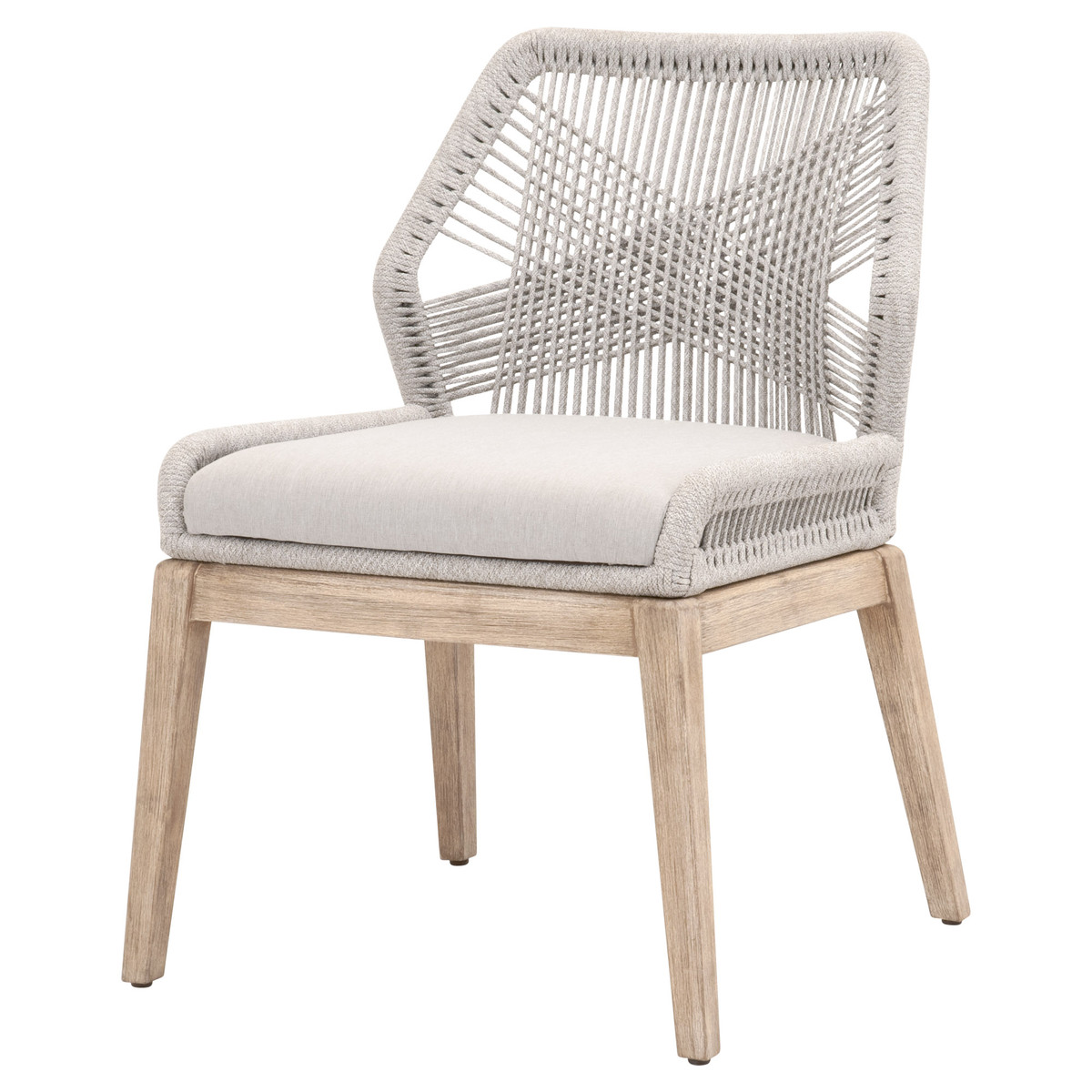 2 Essentials For Living Loom Taupe White Pumice Natural Dining Chairs