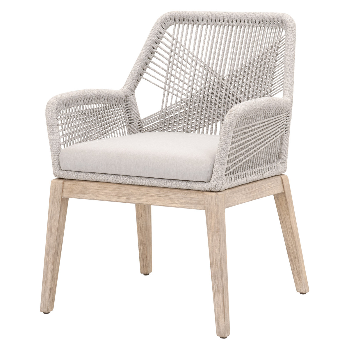 2 Essentials For Living Loom Taupe White Pumice Natural Gray Arm Chairs