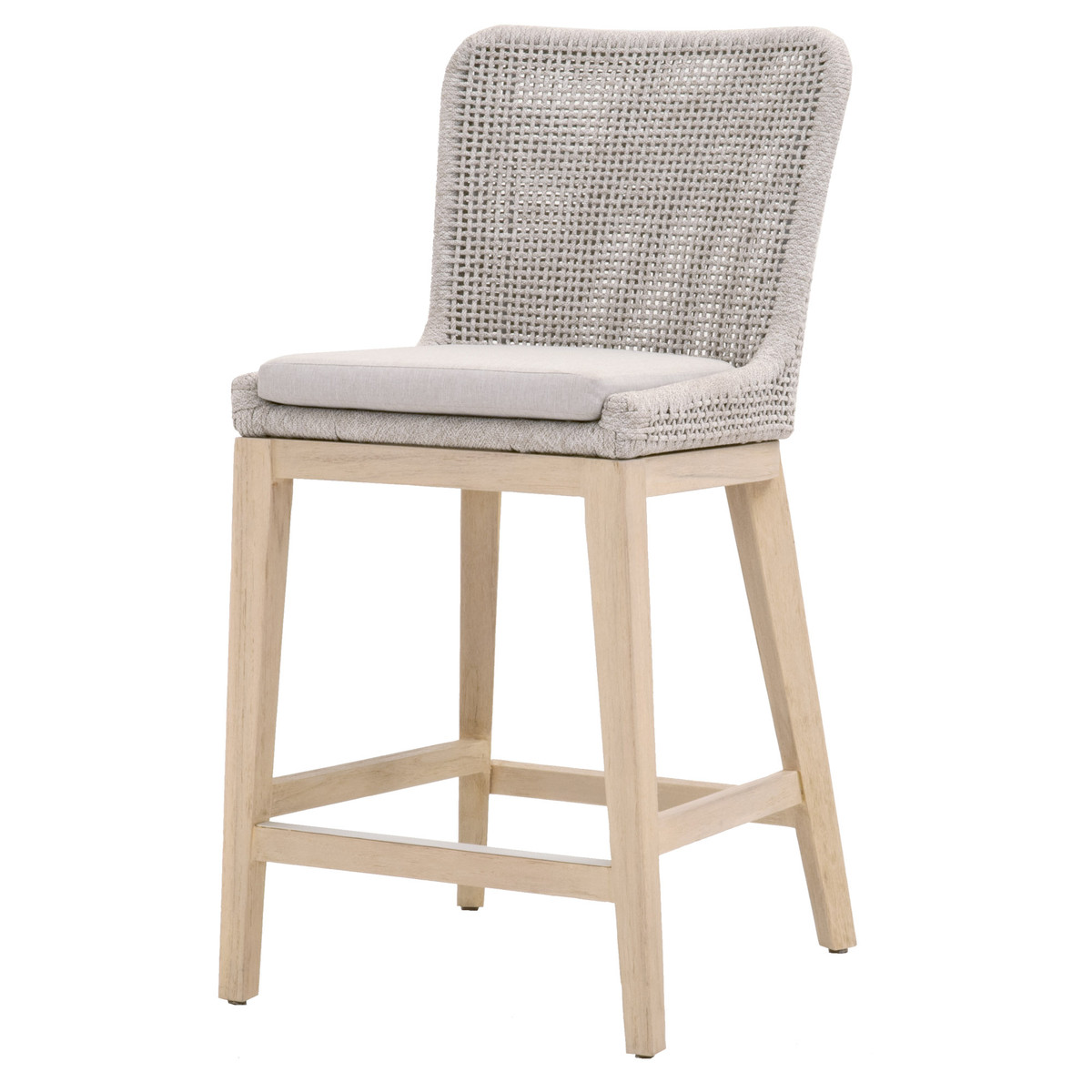 Essentials For Living Taupe White Gray Mesh Outdoor Counter Height Stool
