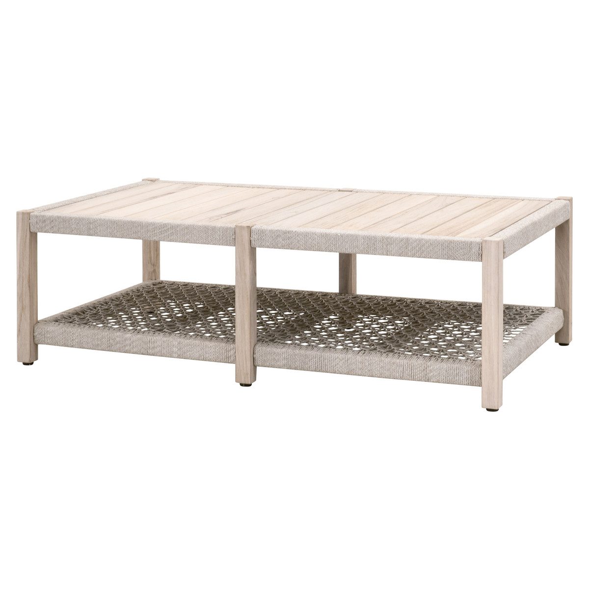 Essentials For Living Wrap Gray Taupe White Outdoor Coffee Table