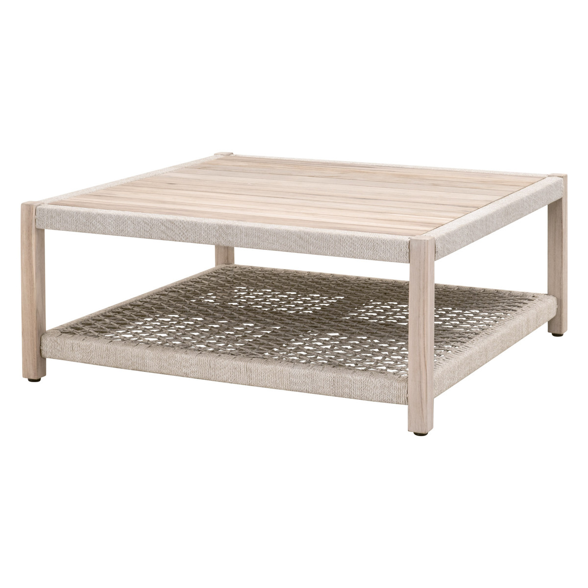 Essentials For Living Wrap Gray Taupe White Outdoor Square Coffee Table