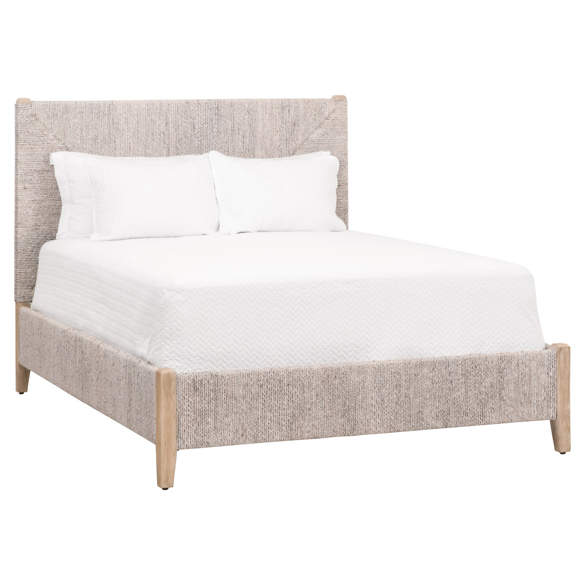 Essentials For Living Malay White Wash Natural Gray King Bed