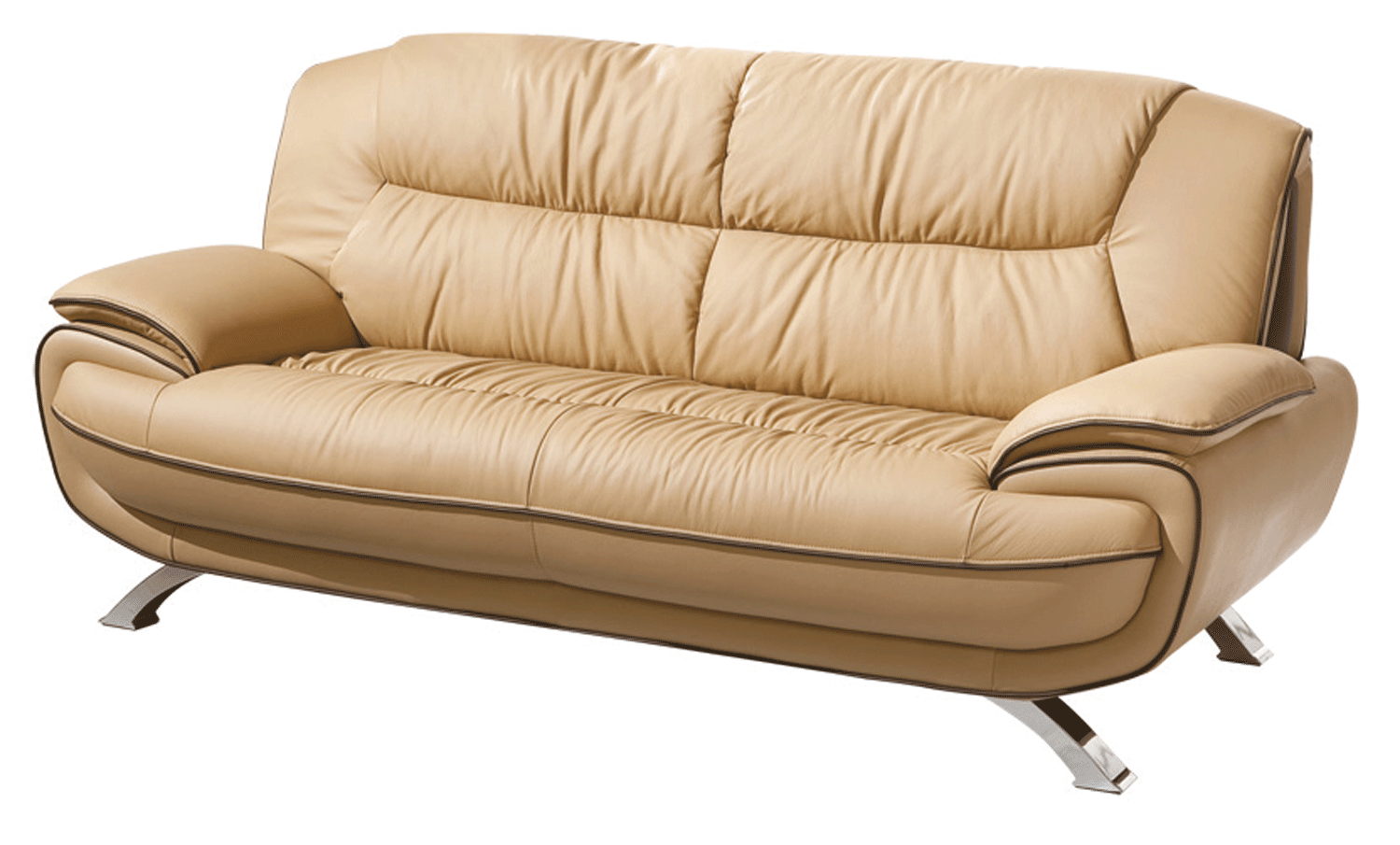 ESF 405 Brown Walnut Light Beige Sofa