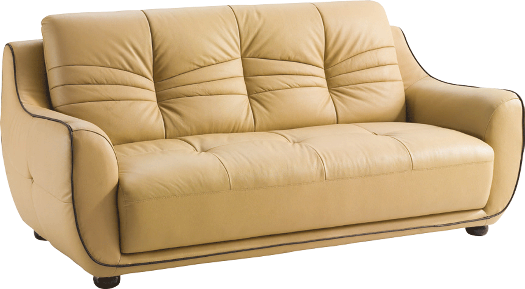 ESF 2088 Brown Walnut Light Beige Sofa