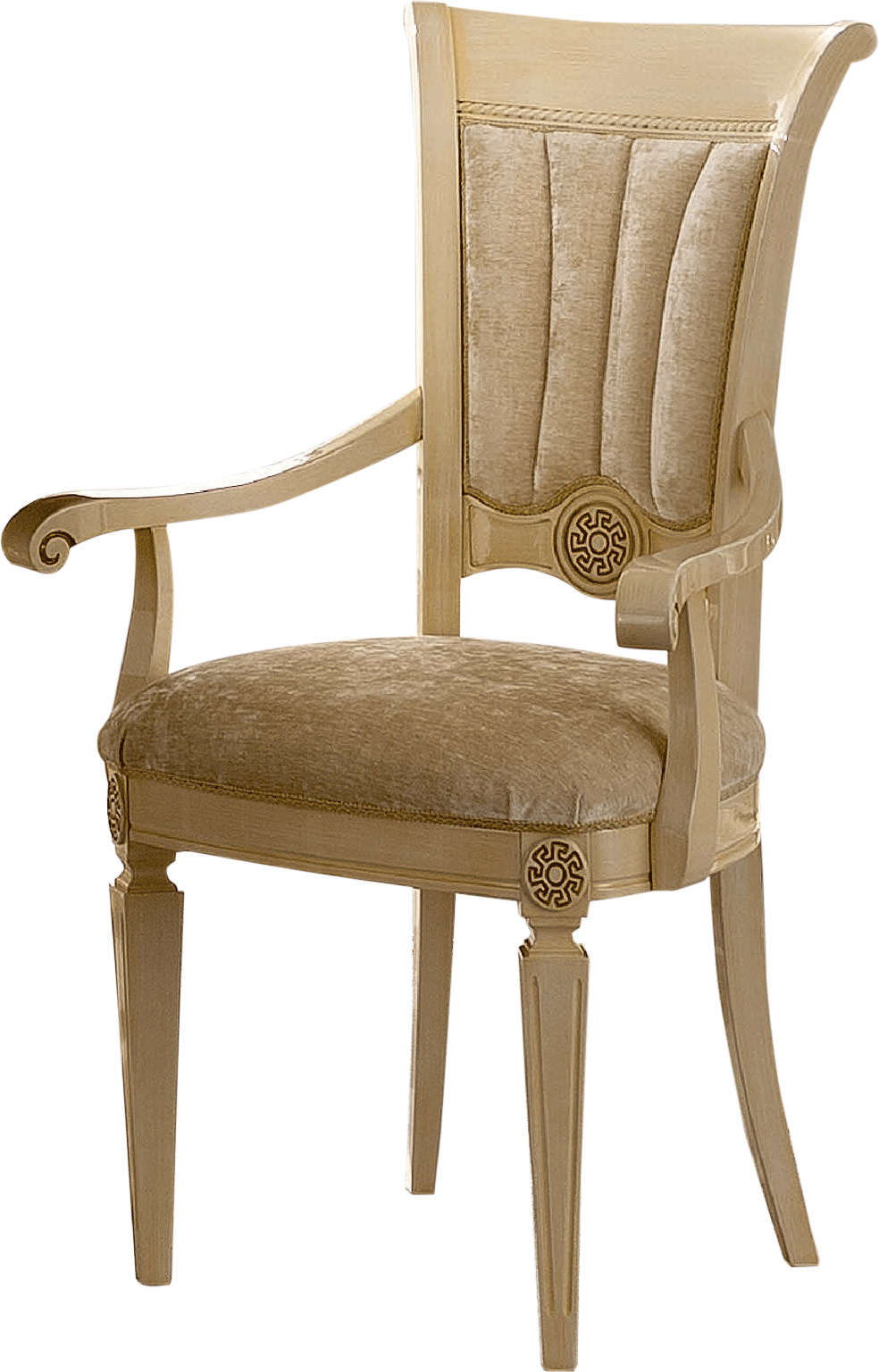 2 ESF Aida Yellow Gold Light Beige Armchairs
