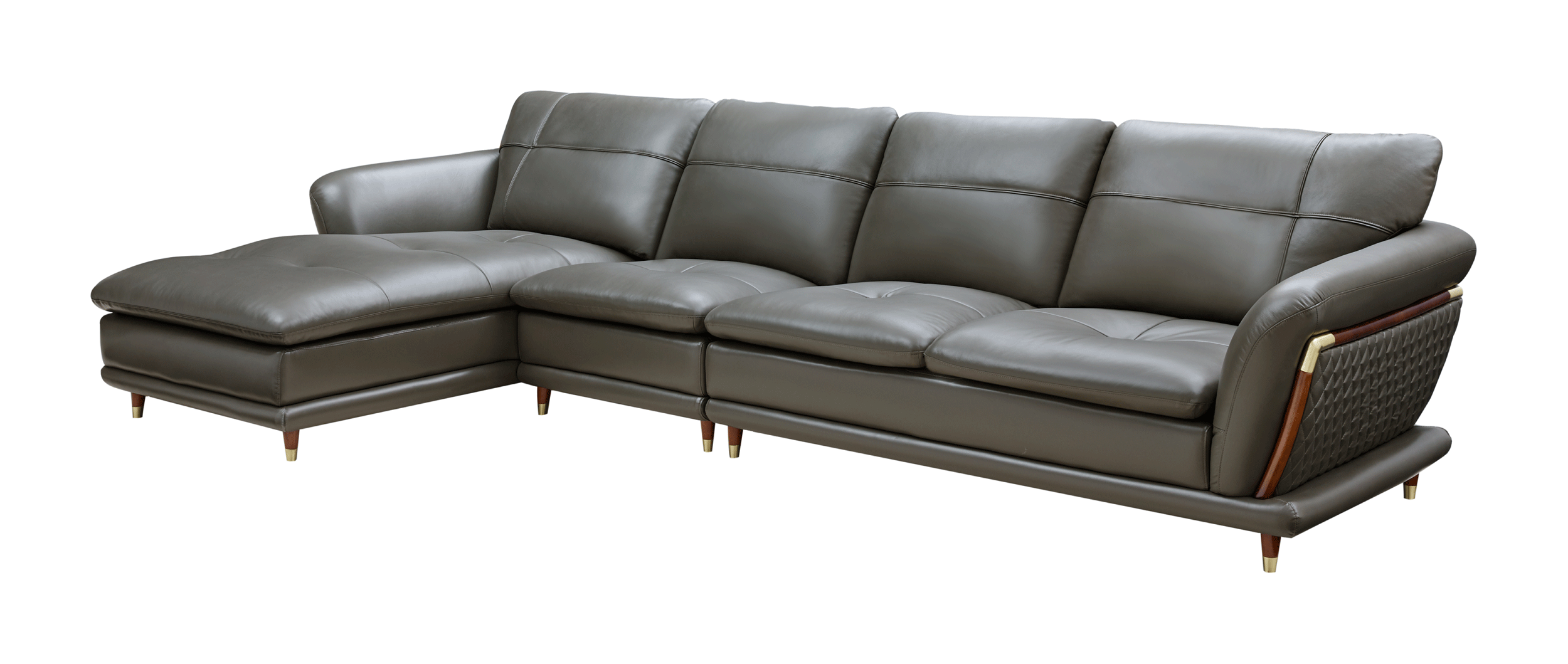 ESF 9180 Green Grey Silver Left Sectional