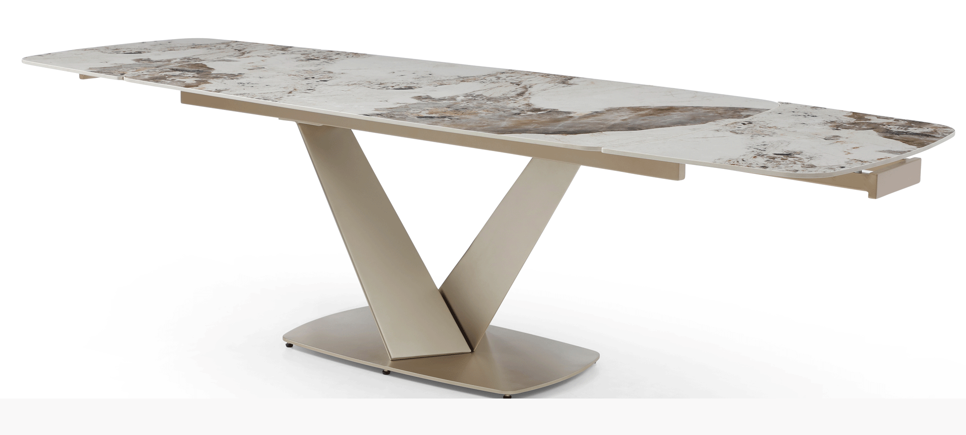 ESF 93 White Yellow Gold Light Beige Dining Table