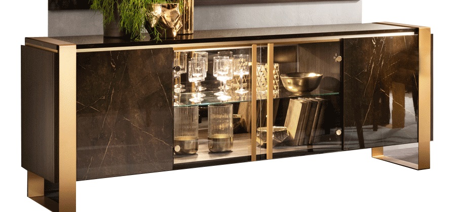ESF Essenza Brown Walnut 4 Doors Buffet