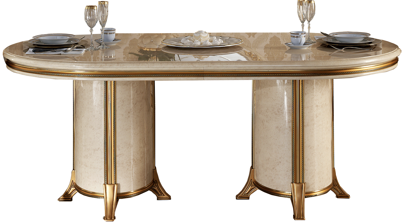 ESF Melodia Yellow Gold Light Beige Dining Table