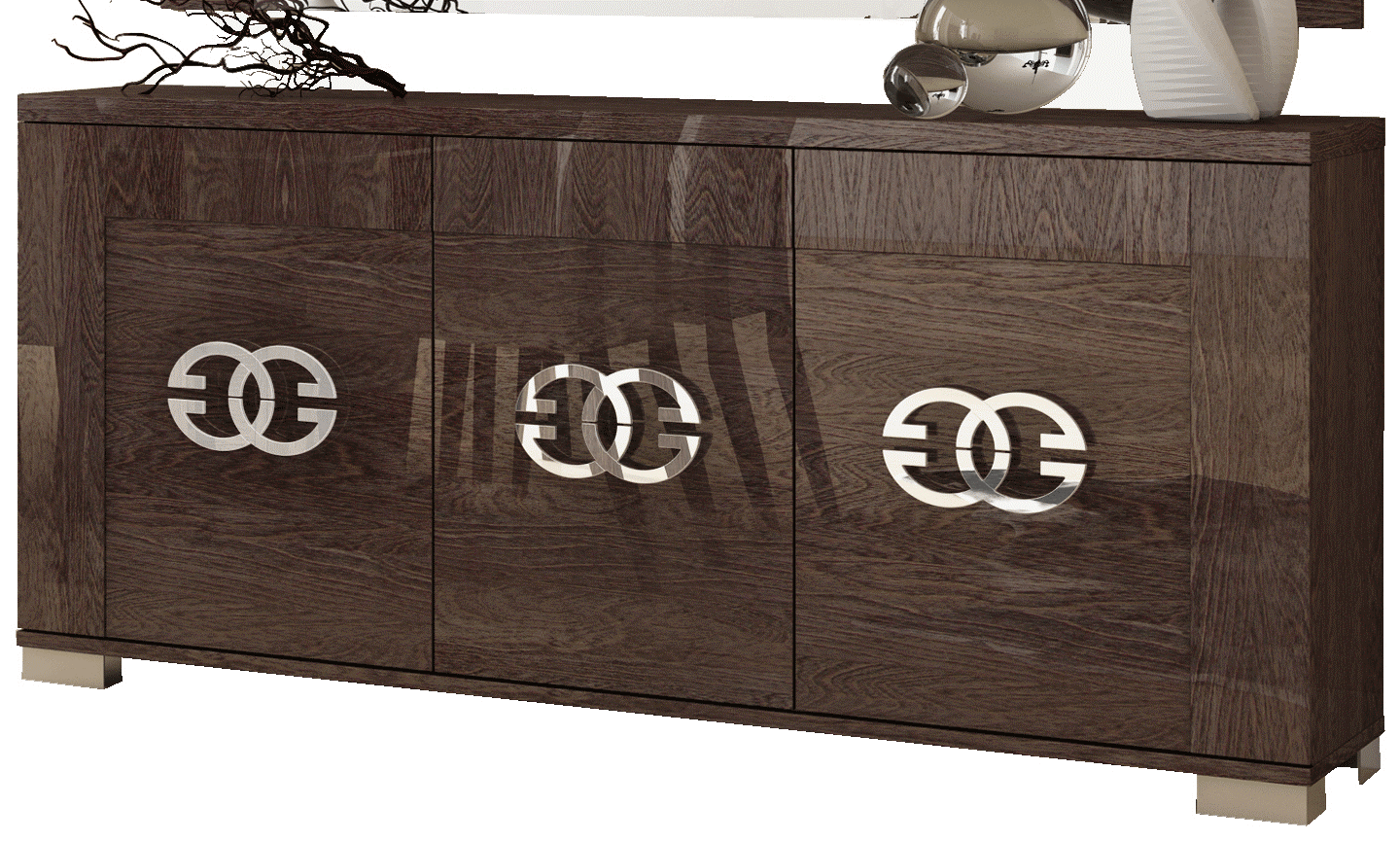 ESF Prestige Brown Walnut 3 Door Buffet