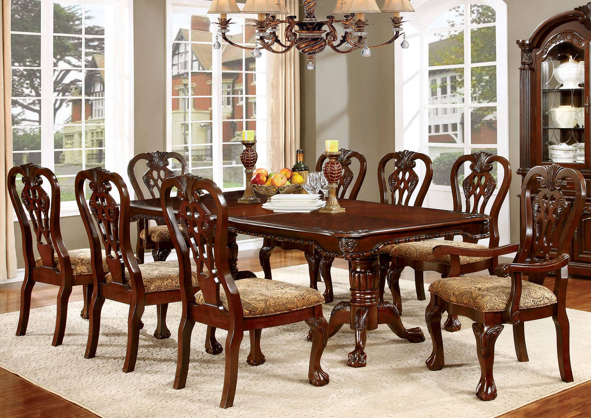 Furniture of America Elana 9pc Dining Room Set FOA-CM3212T-9PC Furniture of America Elana 9pc Dining Room Set FOA-CM3212T-9PC
