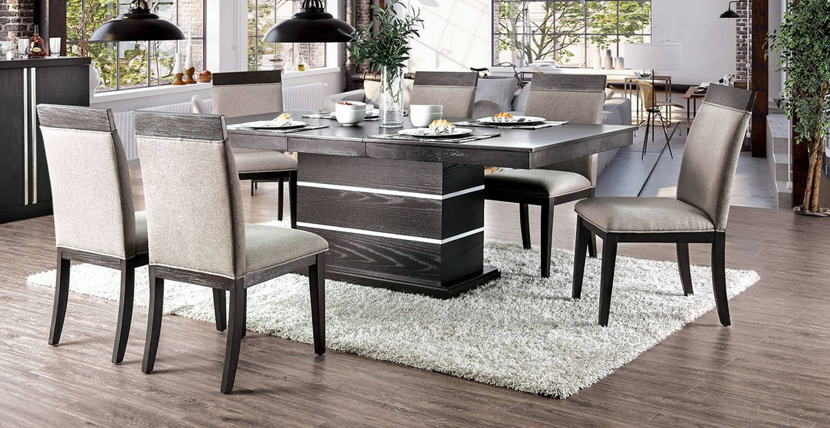 Furniture of America Modoc Espresso 7pc Dining Table Set FOA-CM3337T-7PC