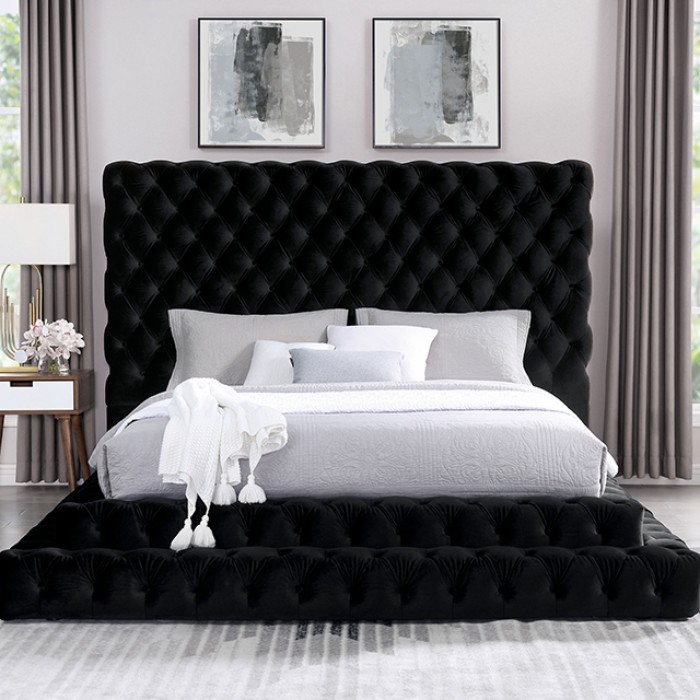 Furniture of America Stefania Upholstered Platform Bed - Thumbnail 3