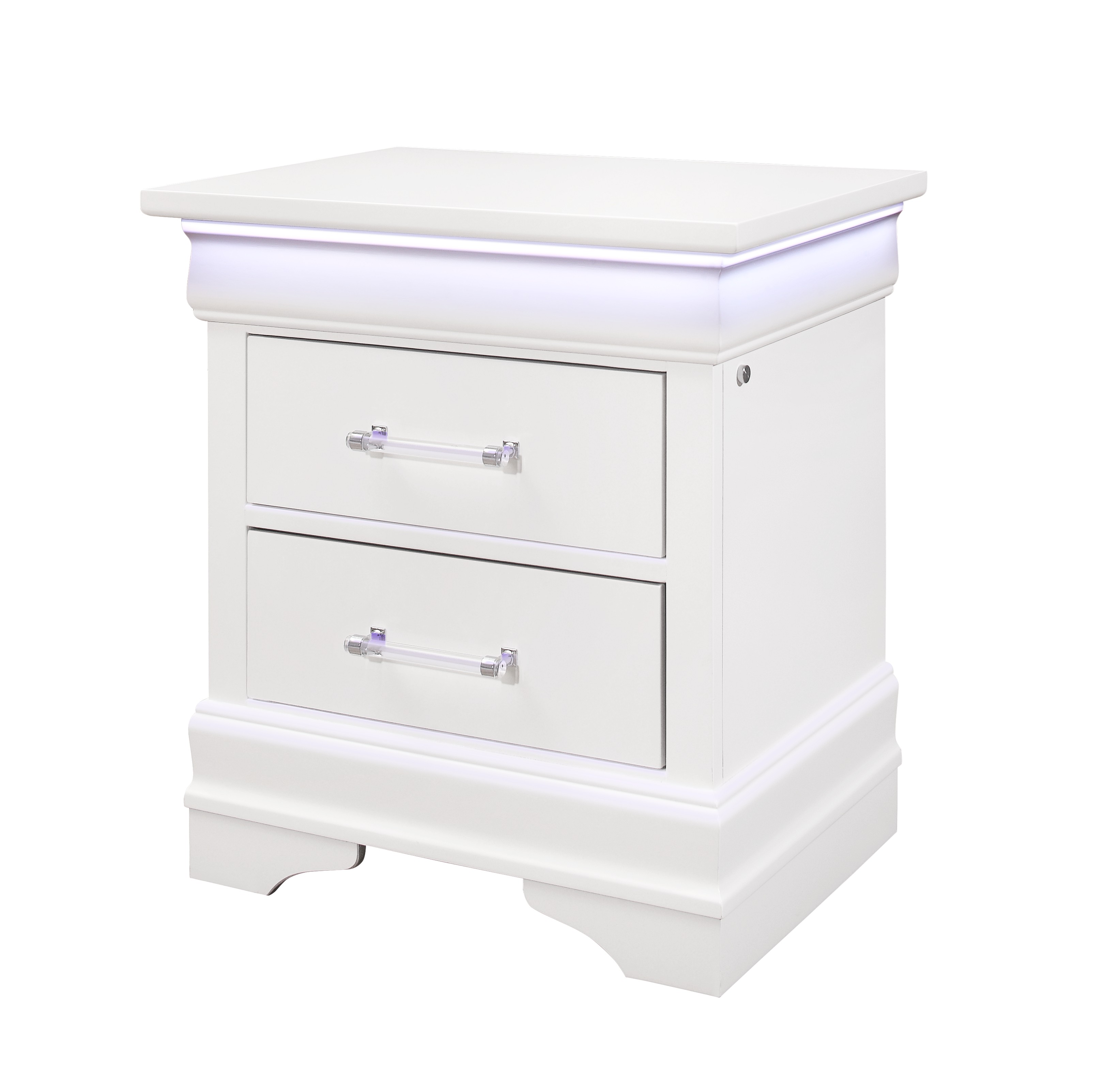 CHARLIE WHITE NIGHTSTAND WITH LED