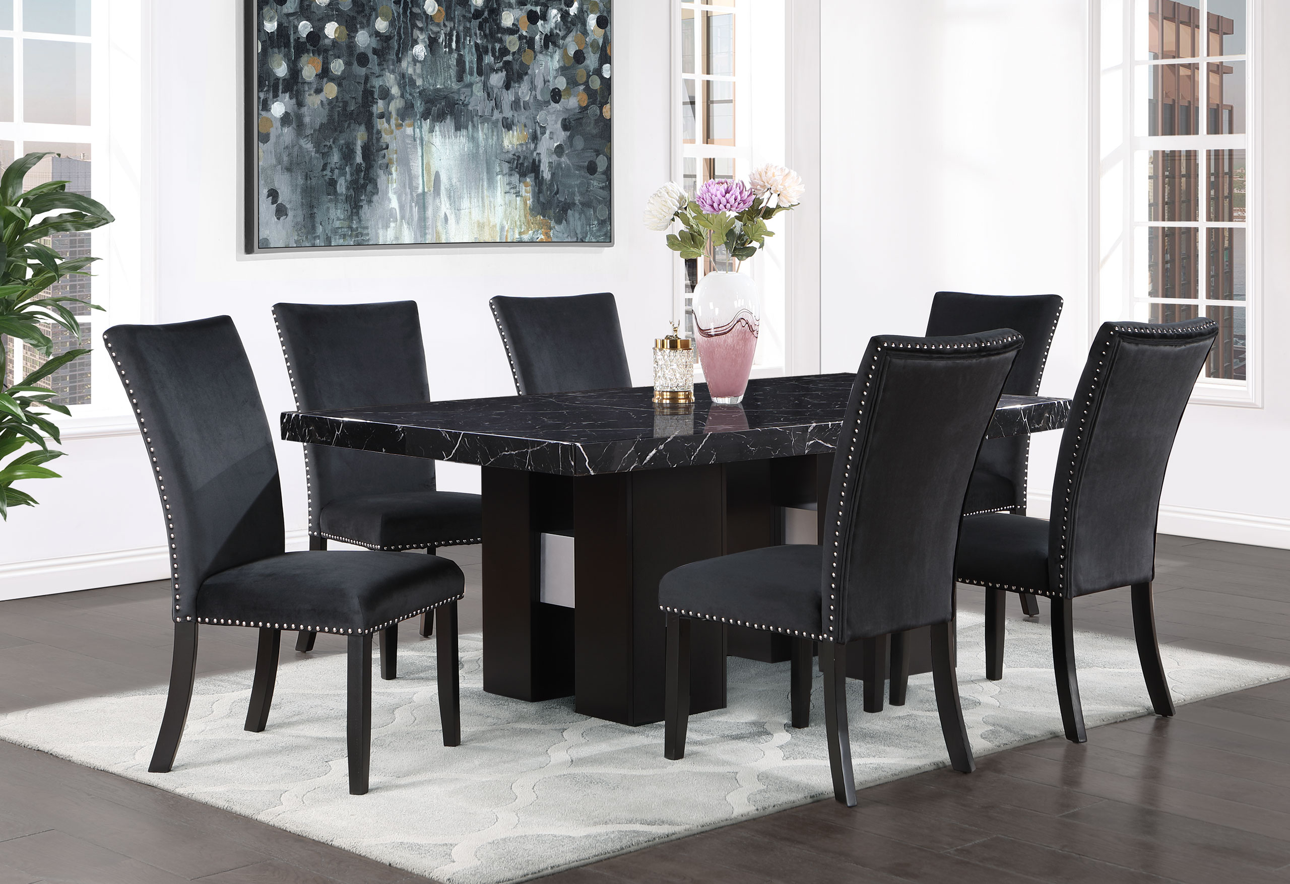 Global Furniture D03 Black 5pc Dining Room Set