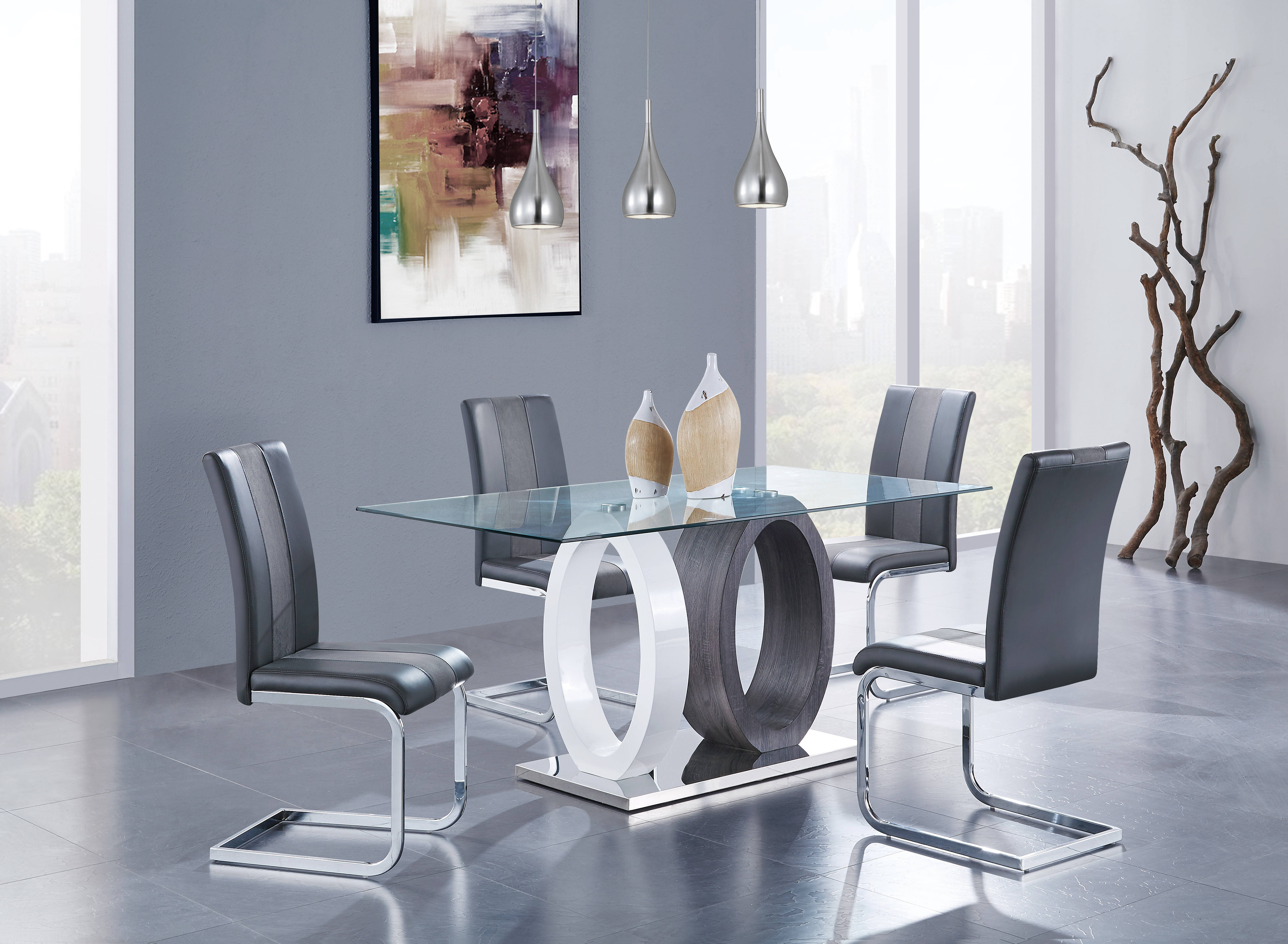 Global Furniture D1628 Grey 5pc Dining Room Set