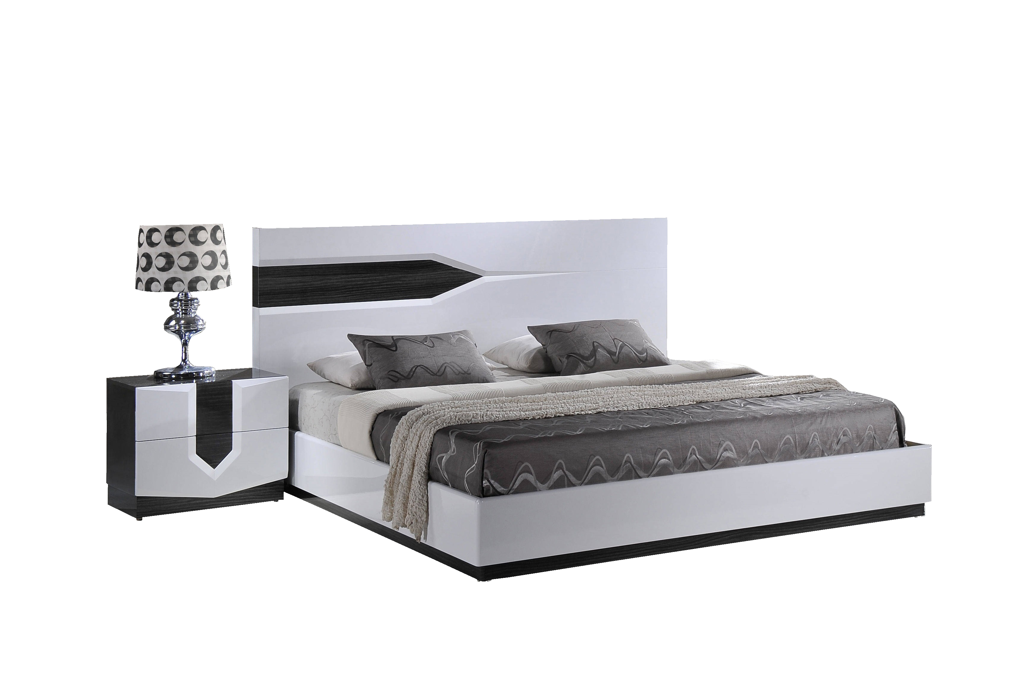 Global Furniture Hudson Oak White 2pc Bedroom Set with King Platform Bed