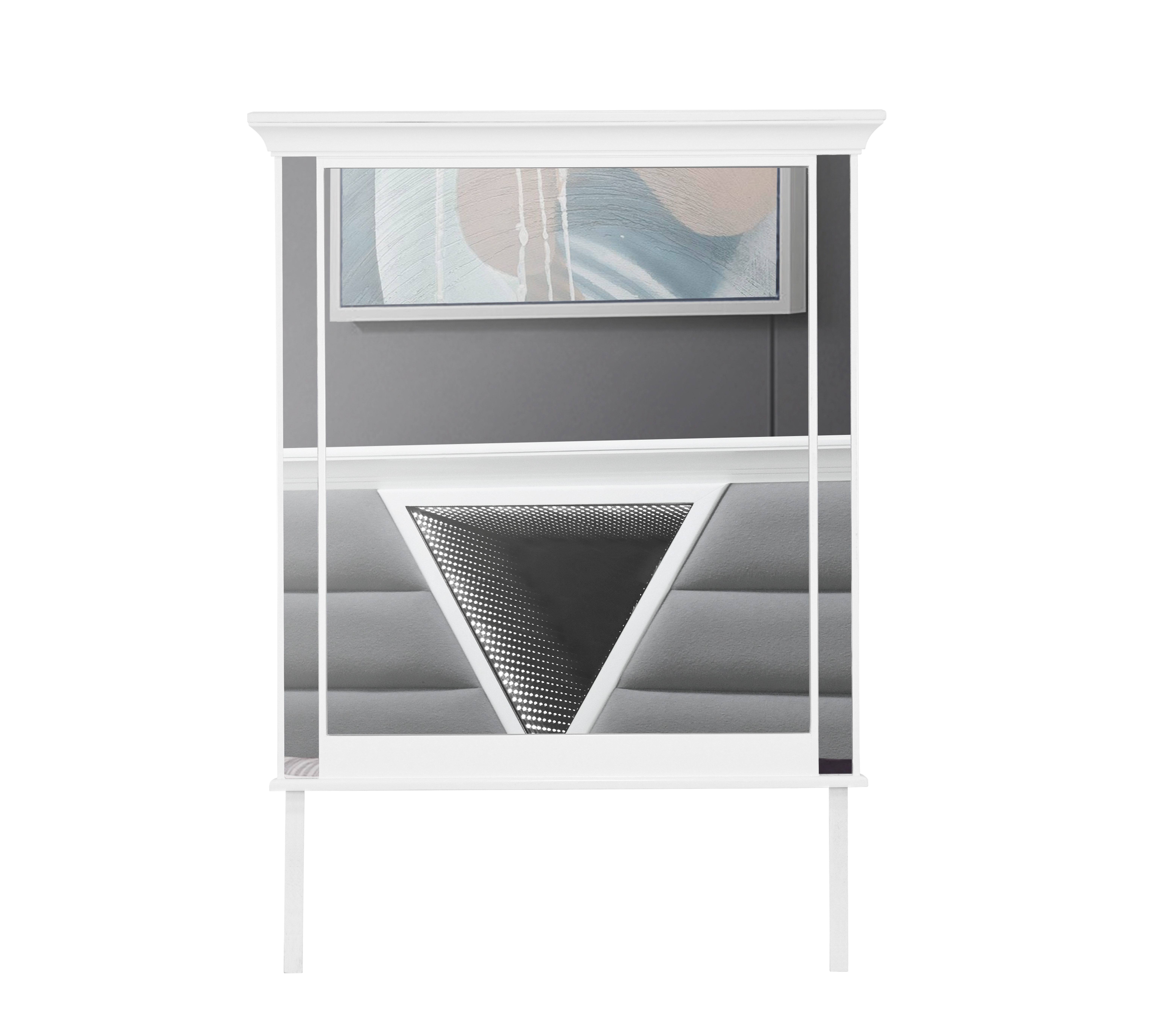 Global Furniture Marco Metallic White Mirror