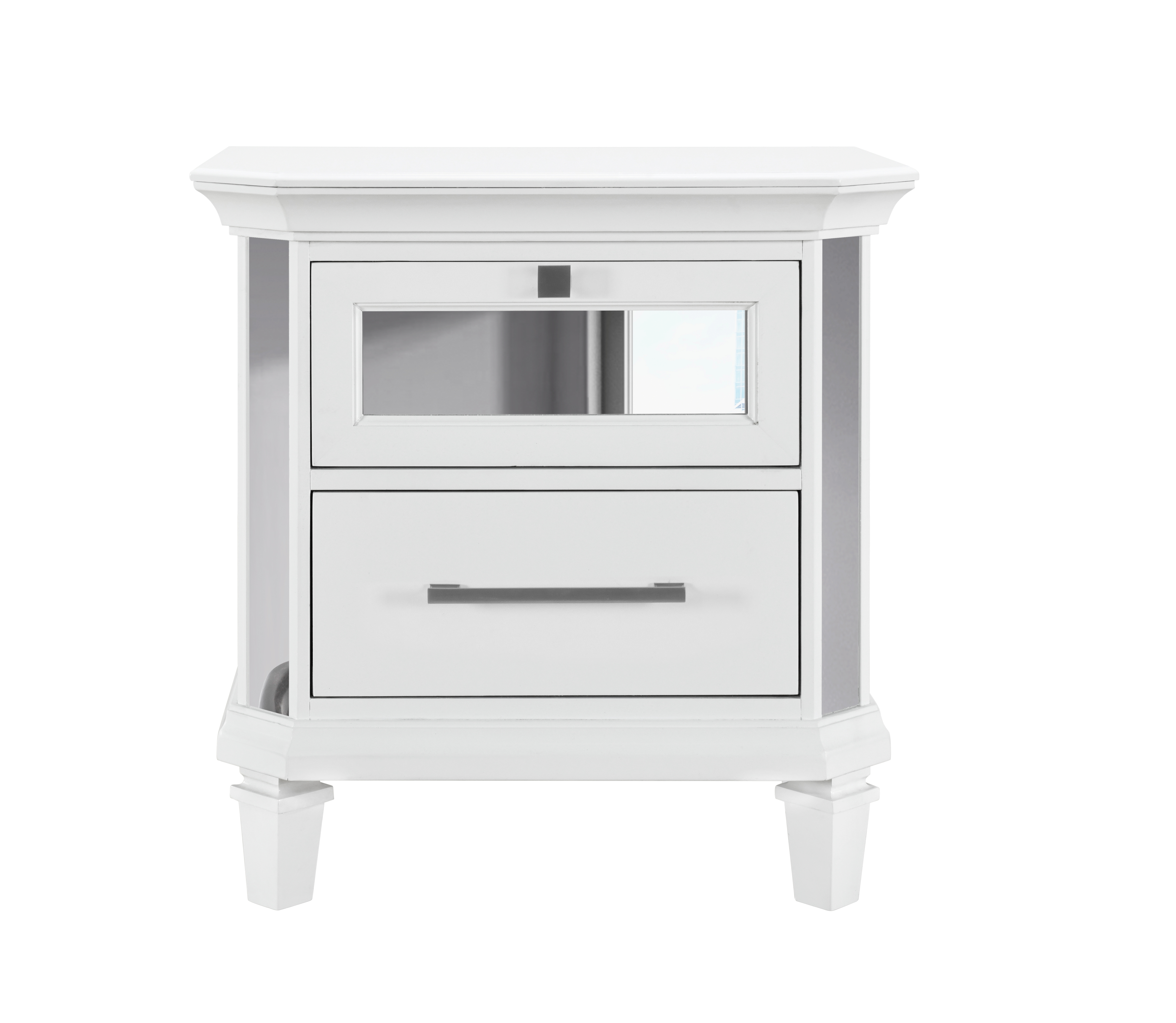 Global Furniture Marco Metallic White Nightstand