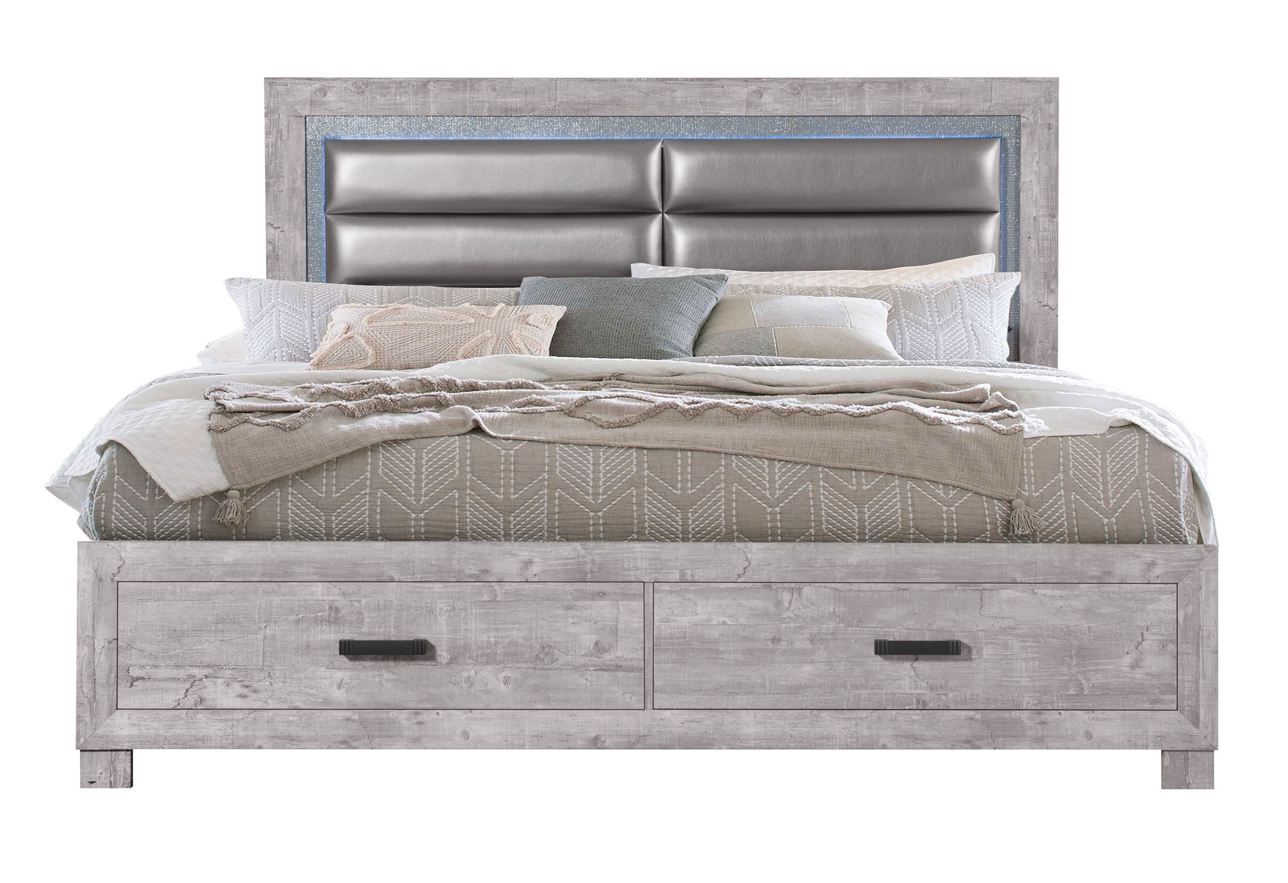 Global Furniture Nolan Grey 2pc Bedroom Set with King Bed