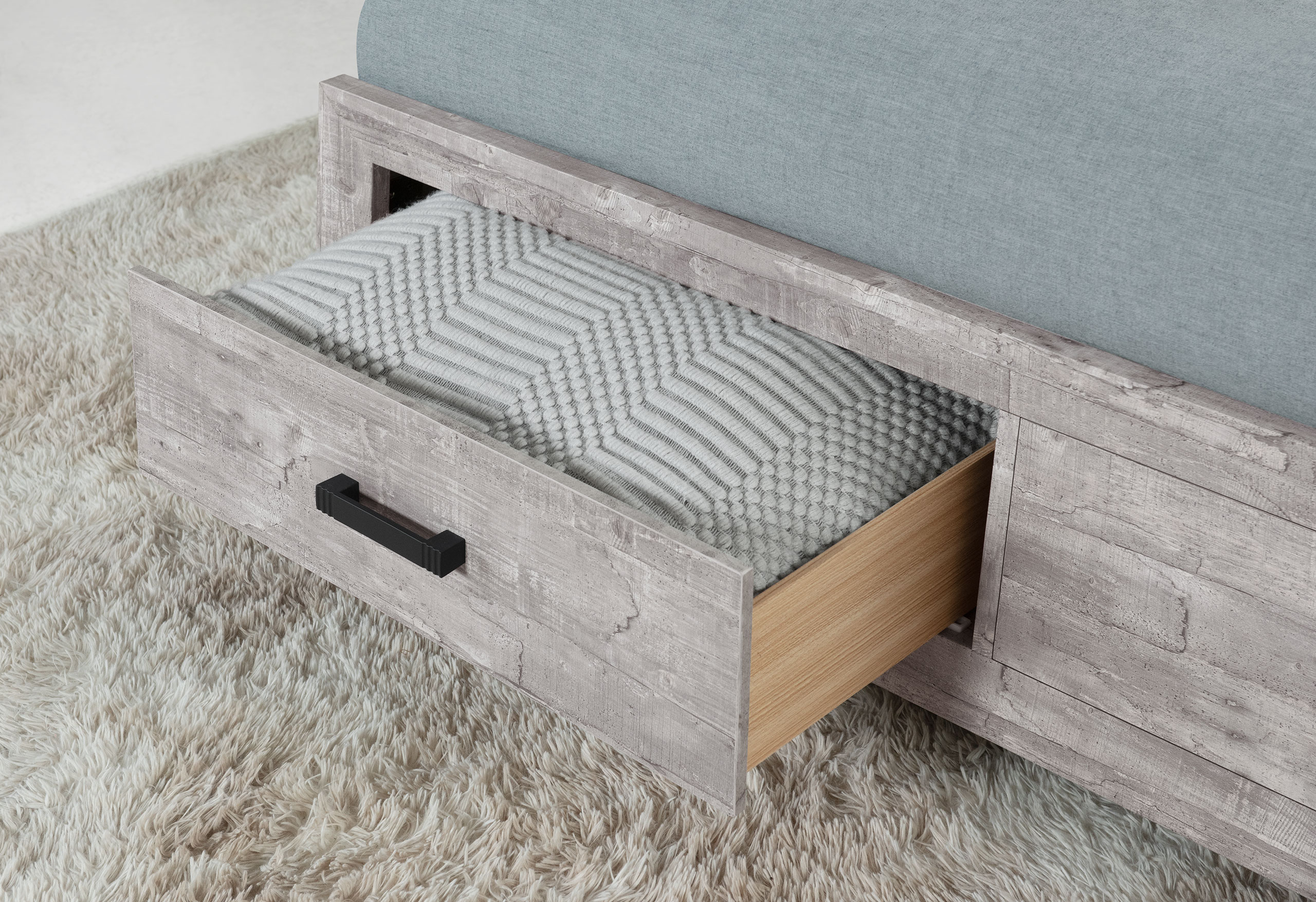 Global Furniture Nolan Grey 2pc Bedroom Set with King Bed