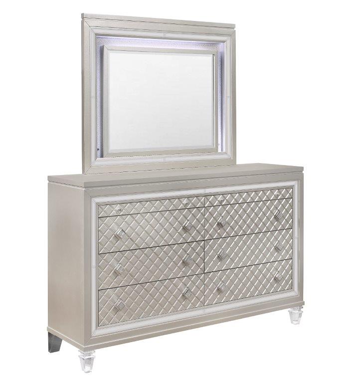 Global Furniture Paris Champagne Dresser And Mirror