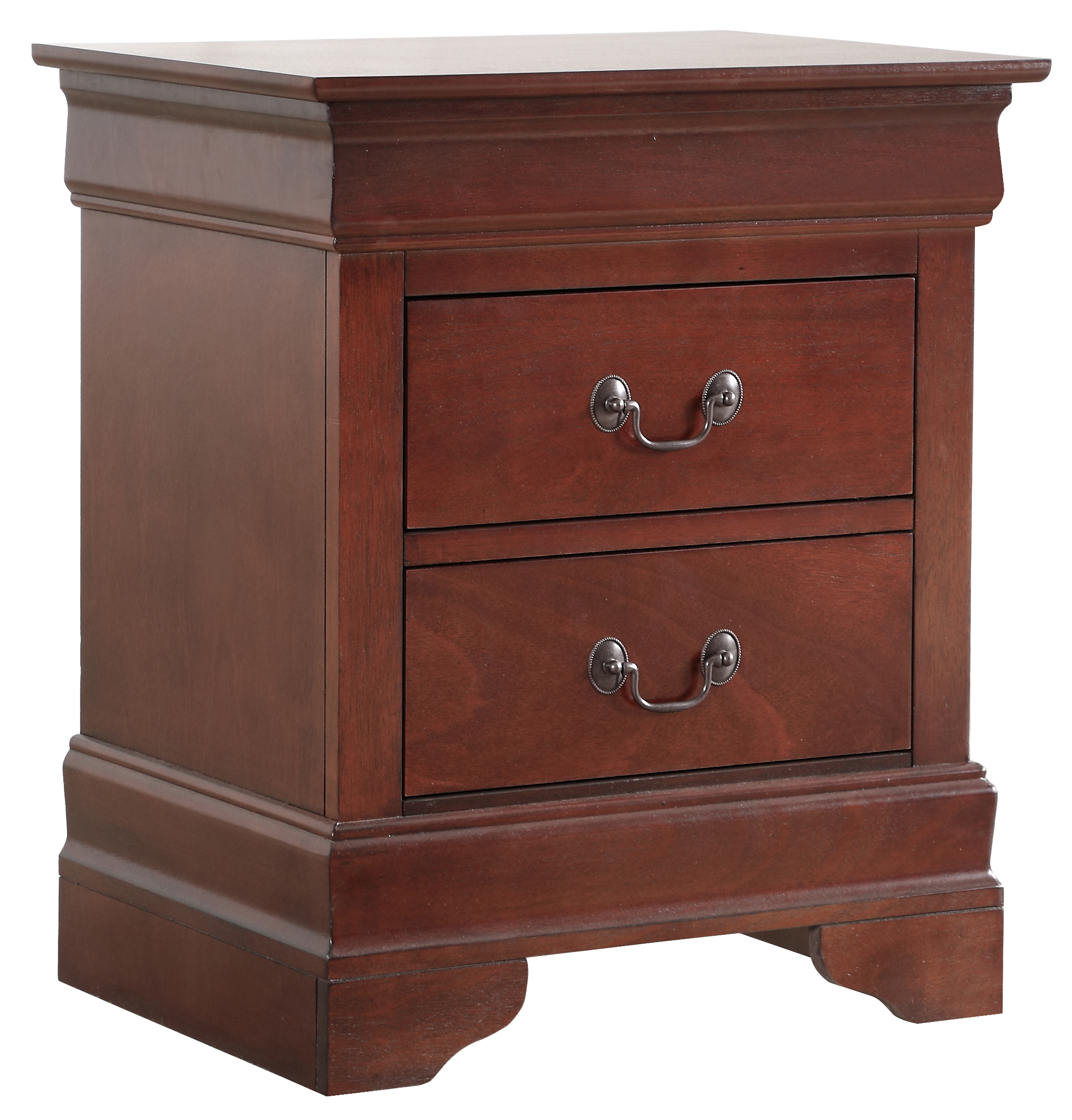 Glory Furniture Louis Phillipe Cherry 2 Drawers Nightstand