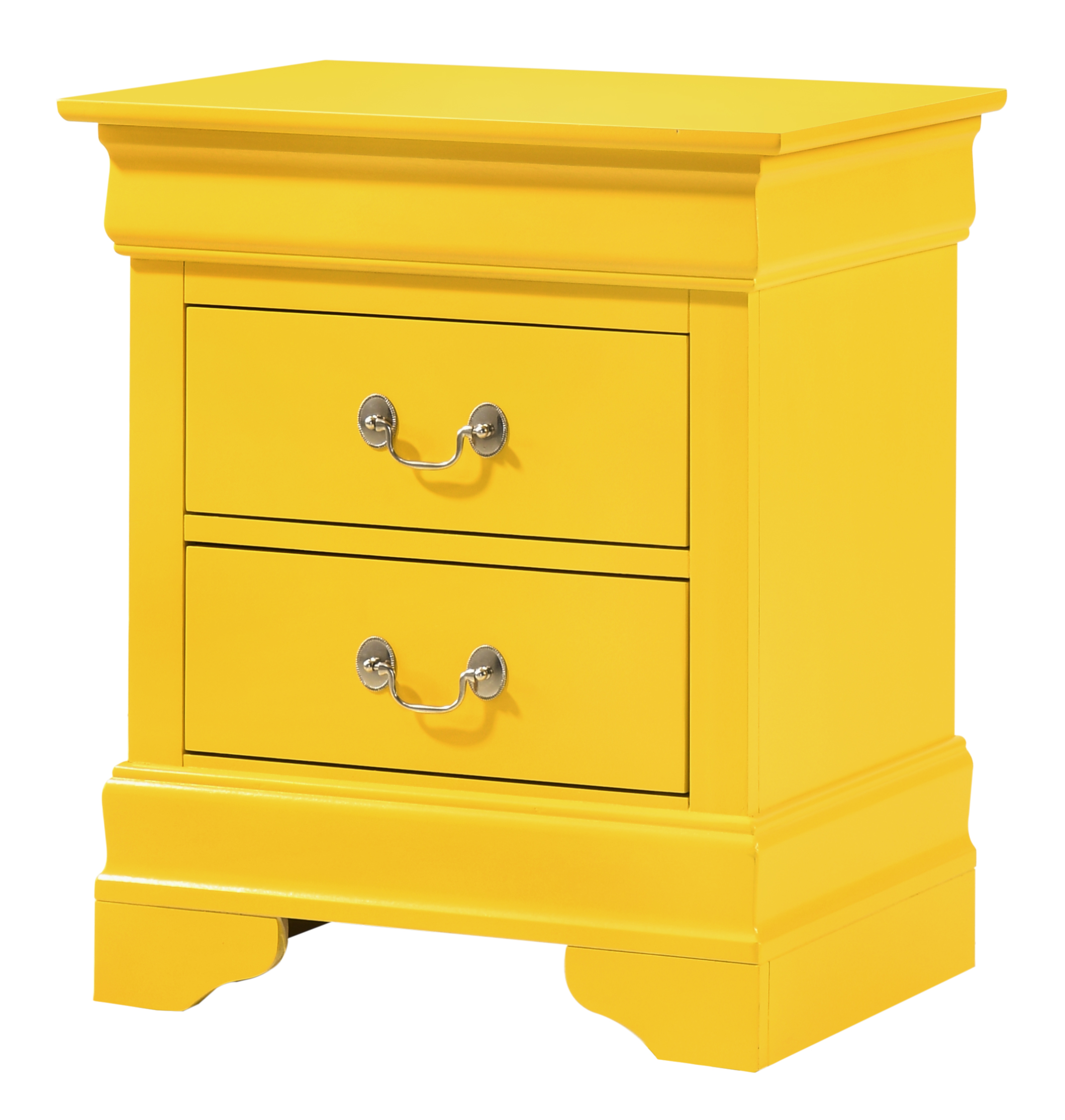 Glory Furniture Louis Phillipe Yellow 2 Drawers Nightstand
