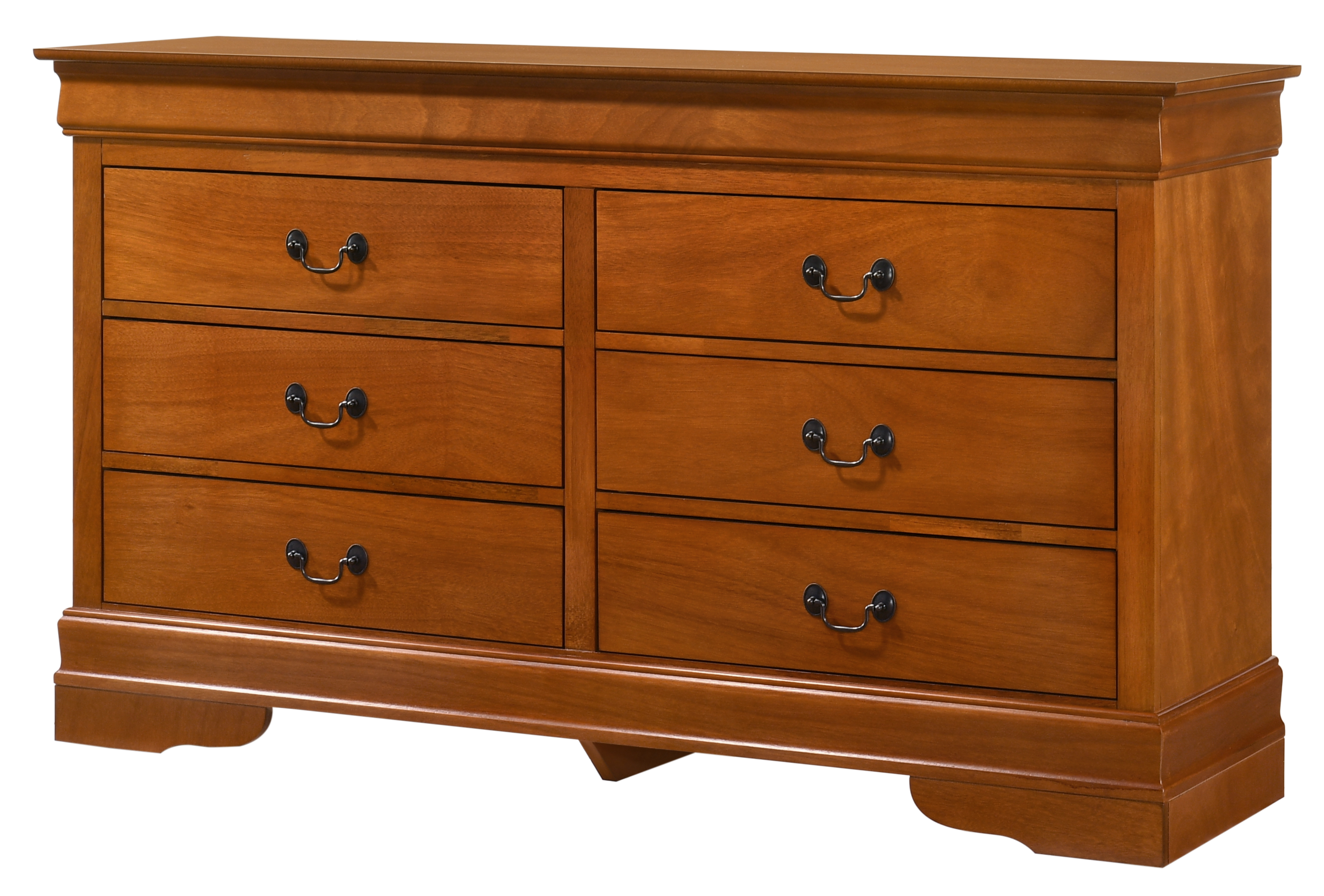 Glory Furniture Louis Phillipe Oak 6 Drawers Dresser
