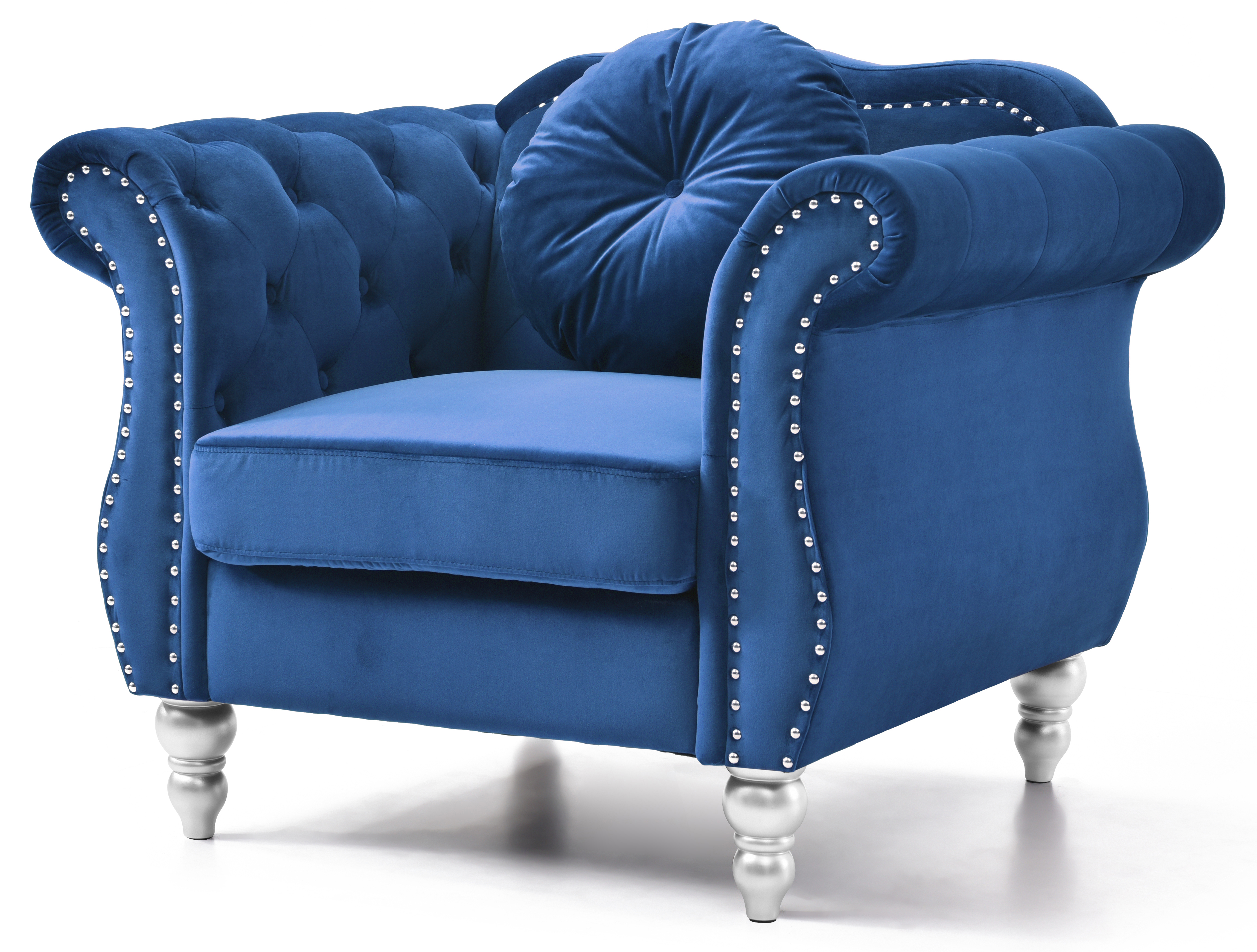 Glory Furniture Hollywood Navy Blue Velvet Fabric Chair
