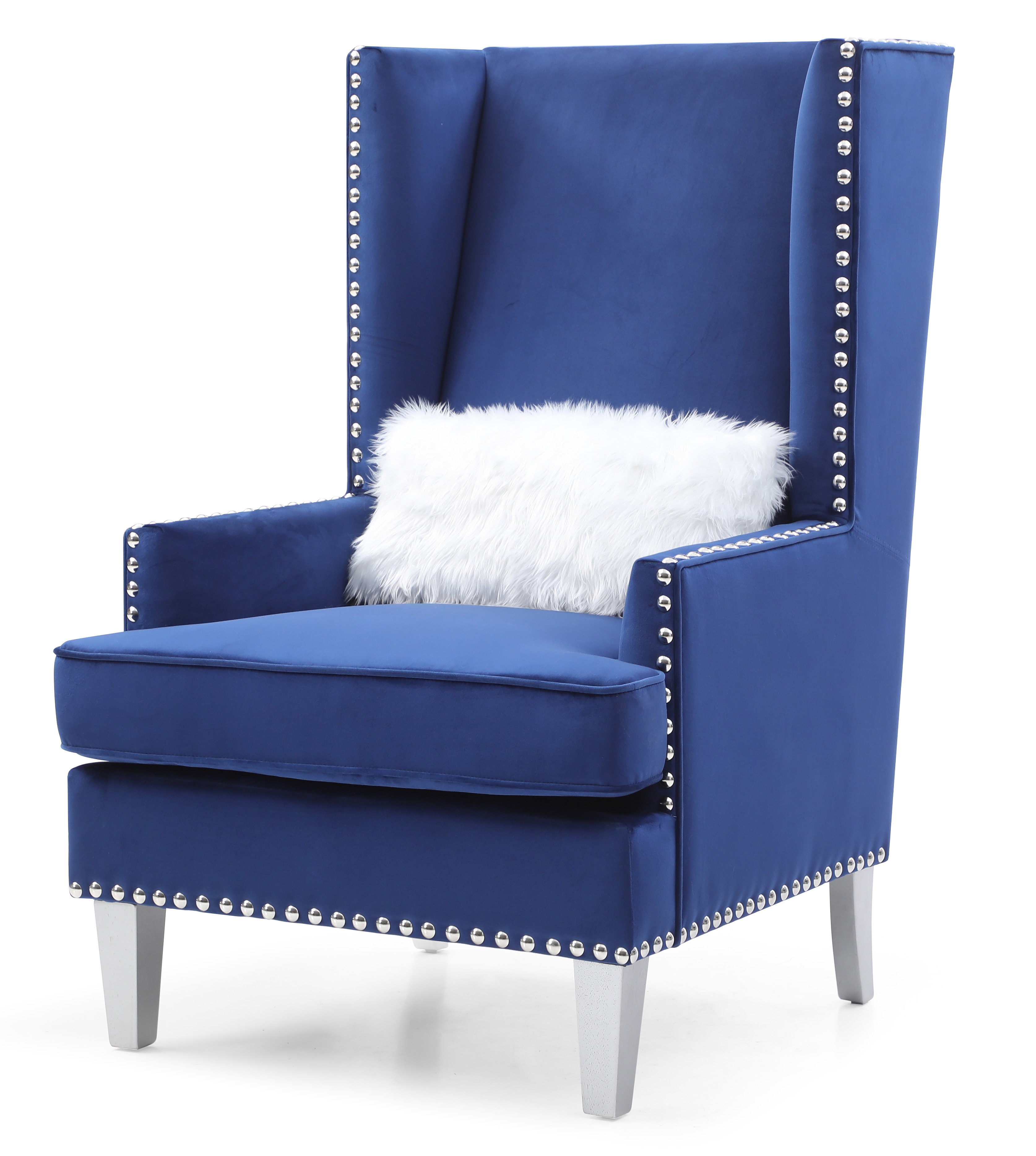 Glory Furniture Wilshire Blue Velvet Chair