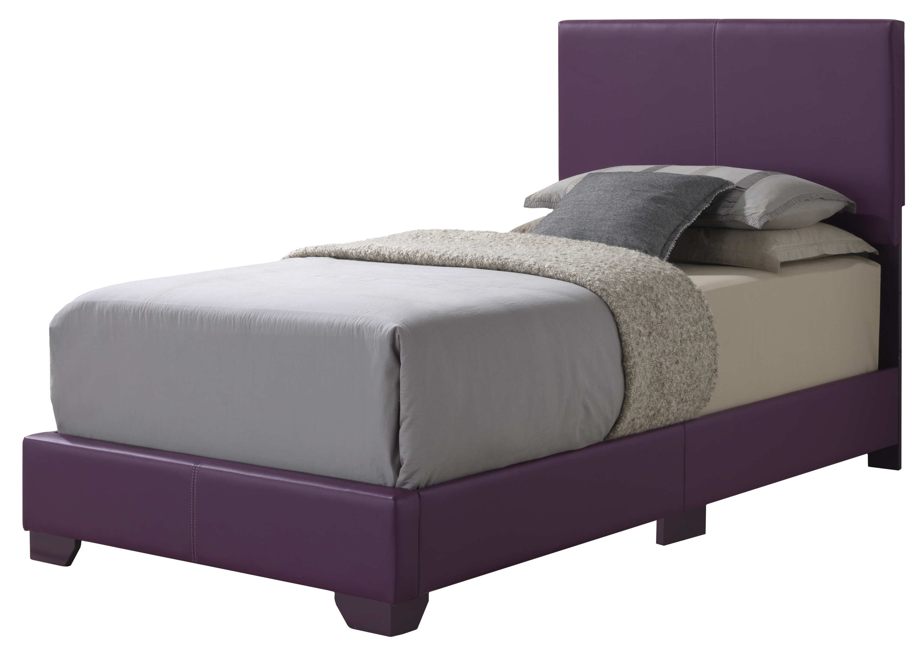 Glory Furniture Aaron Purple Faux Leather Twin Bed