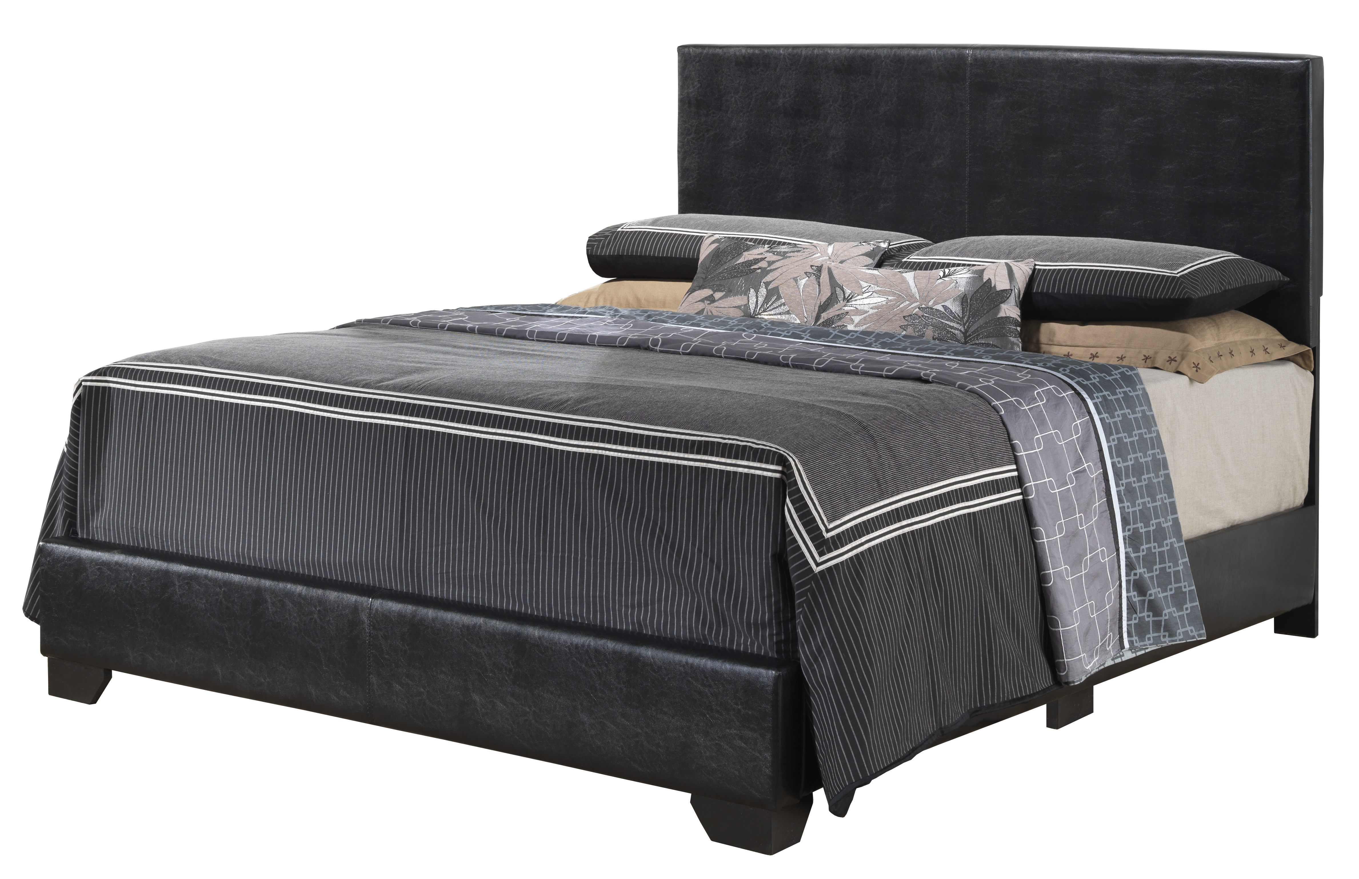 Elite Space Living Antwerp Black Faux Leather Full Bed