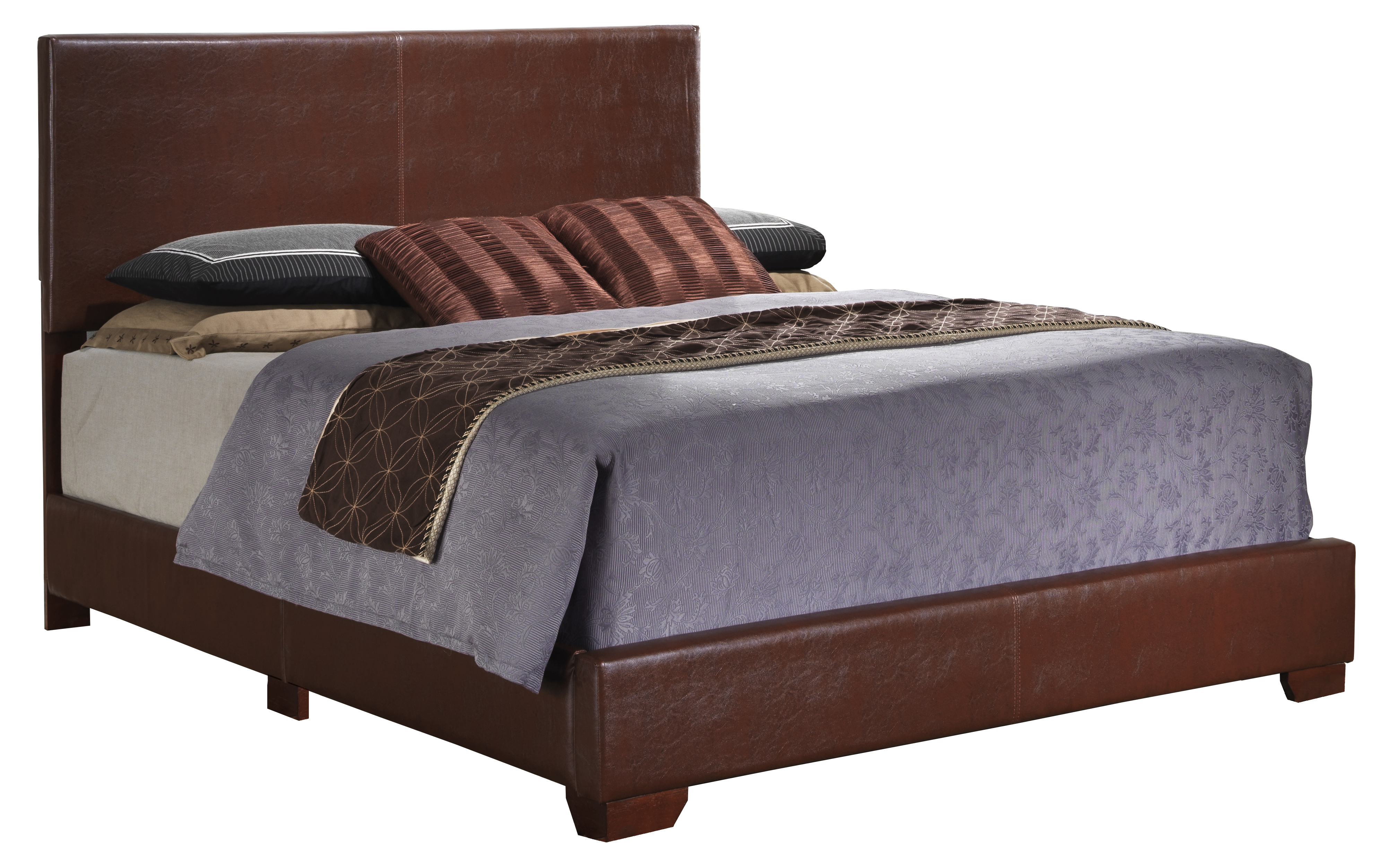 Elite Space Living Antwerp Light Brown Faux Leather Full Bed