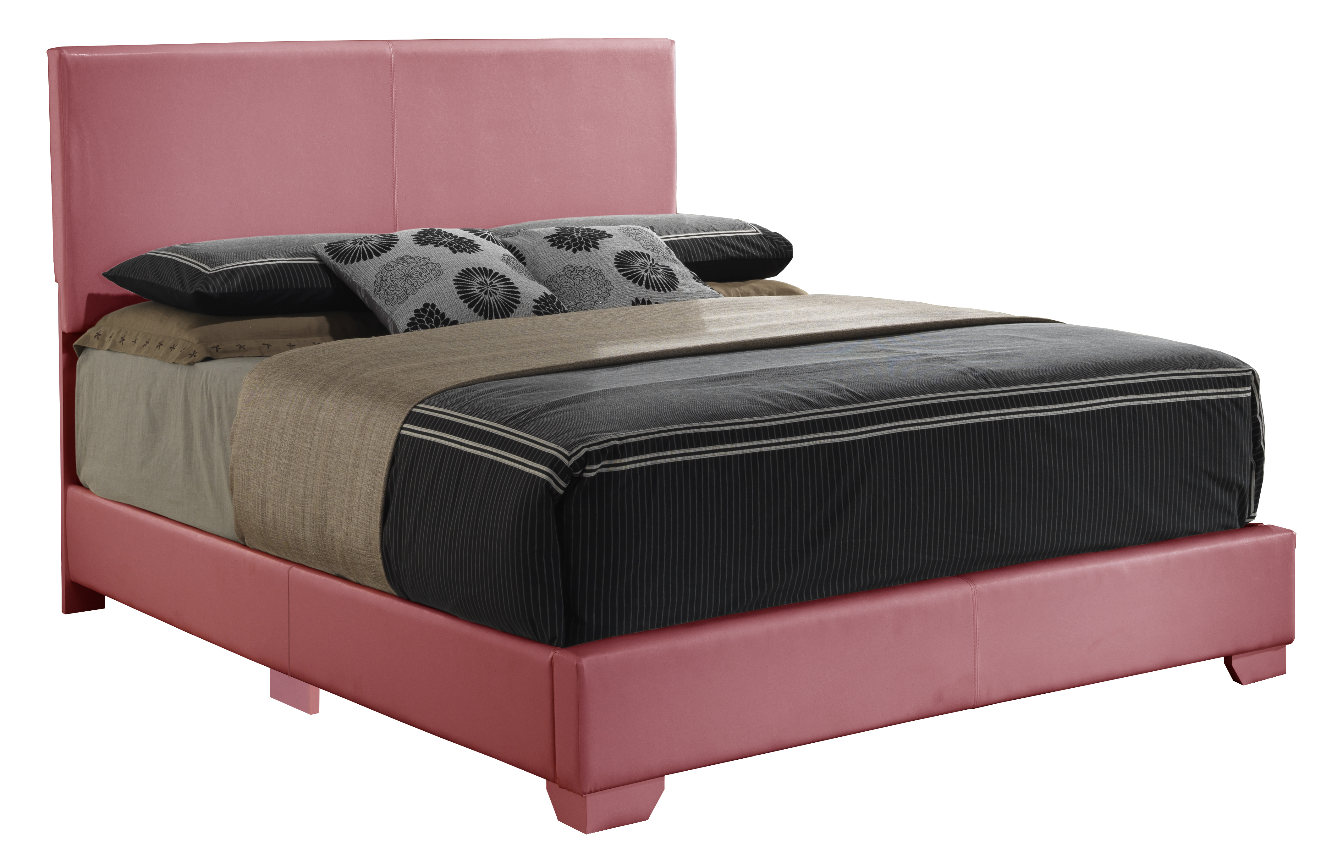 Elite Space Living Antwerp Pink Faux Leather Full Bed