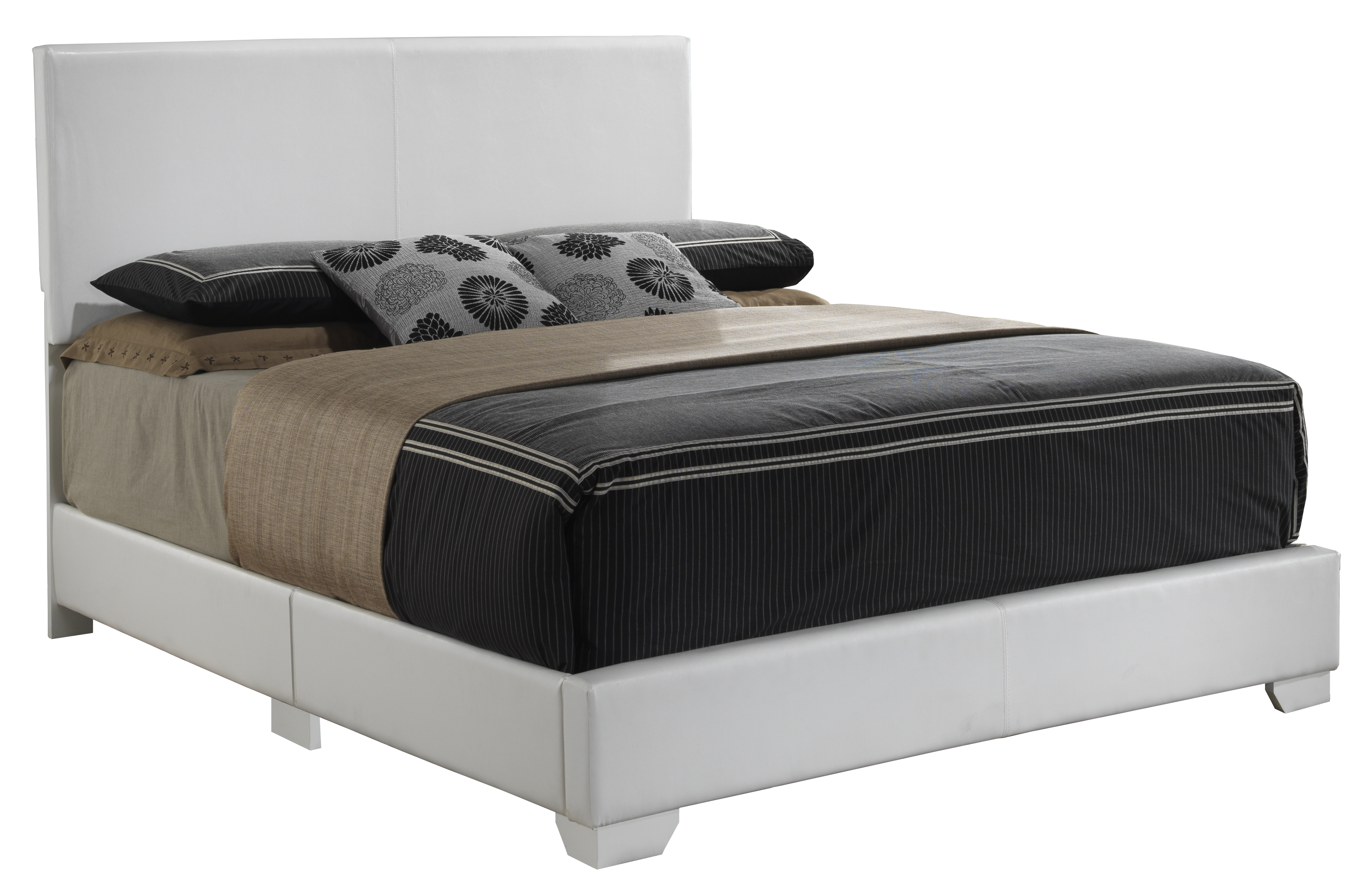 Elite Space Living Antwerp White Faux Leather Full Bed