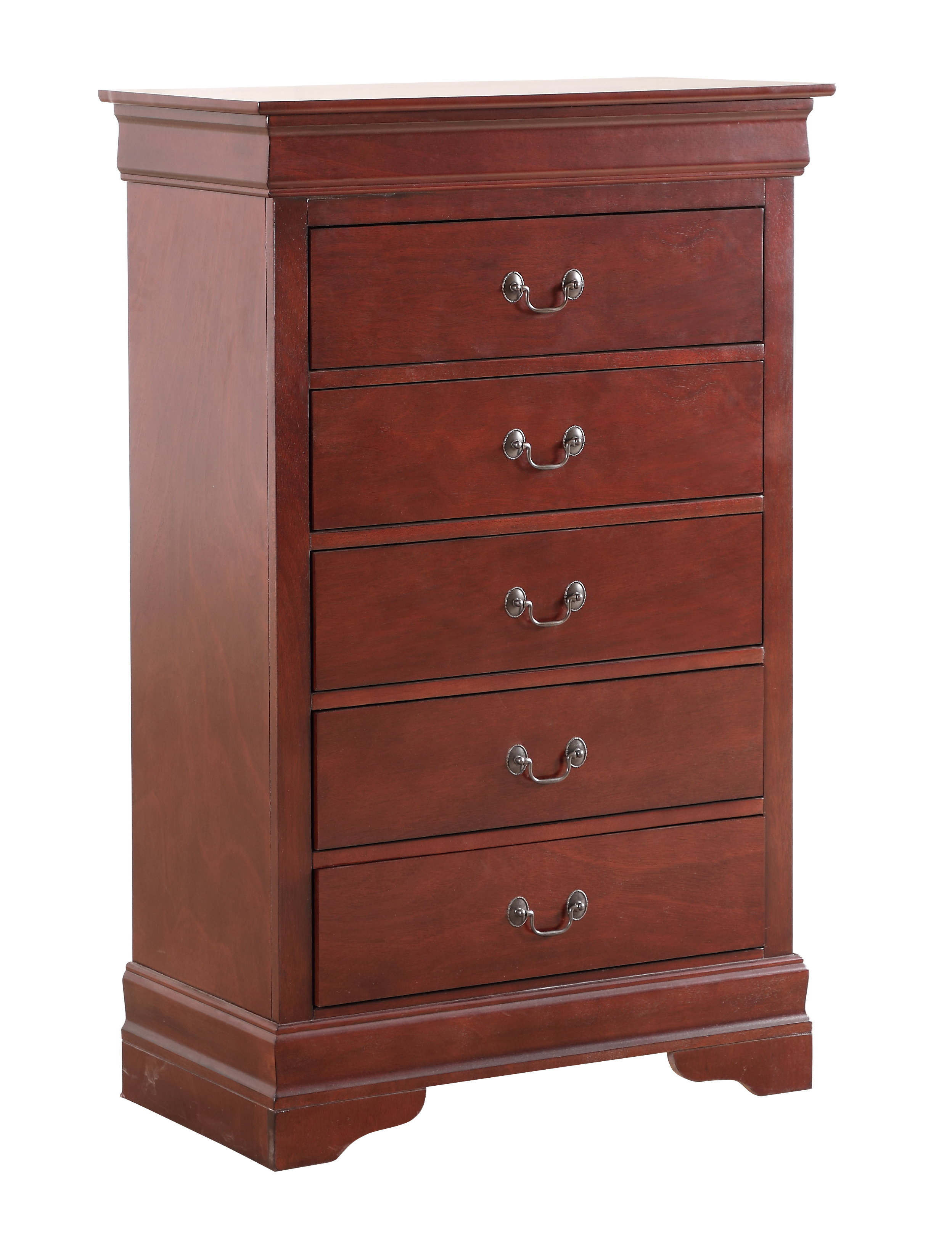 Glory Furniture Louis Phillipe Deep Cherry Solid Wood Chest
