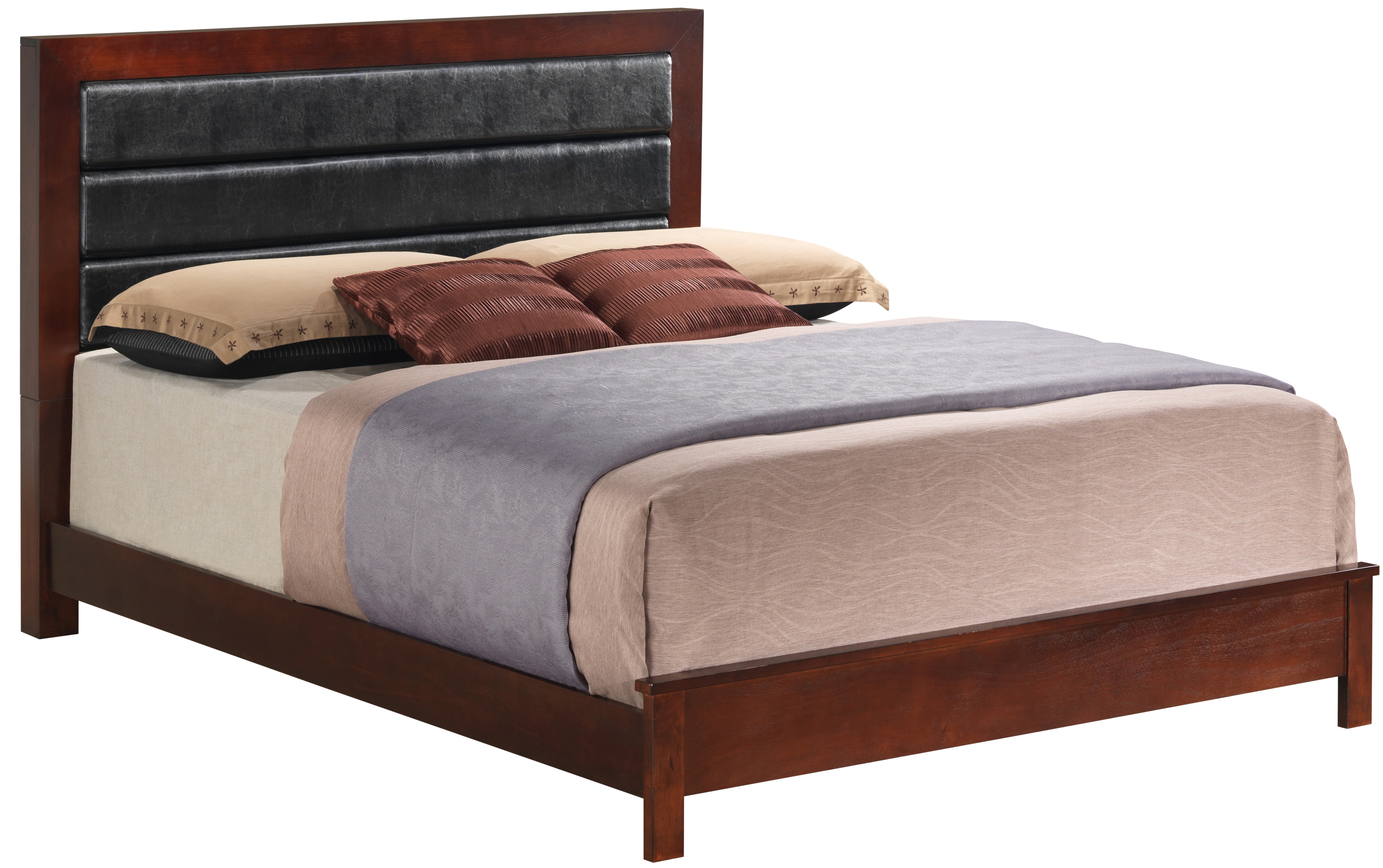 Glory Furniture Burlington Cherry Faux Leather Full Bed